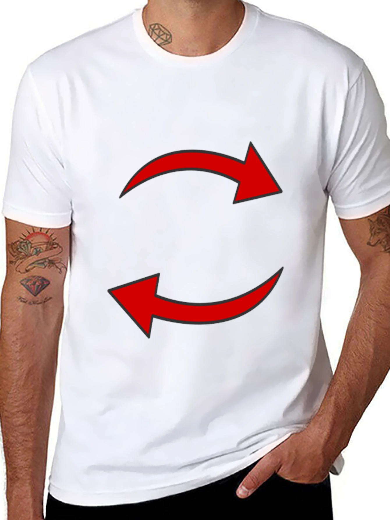 Recycled Arrow Graphic Tee - Black