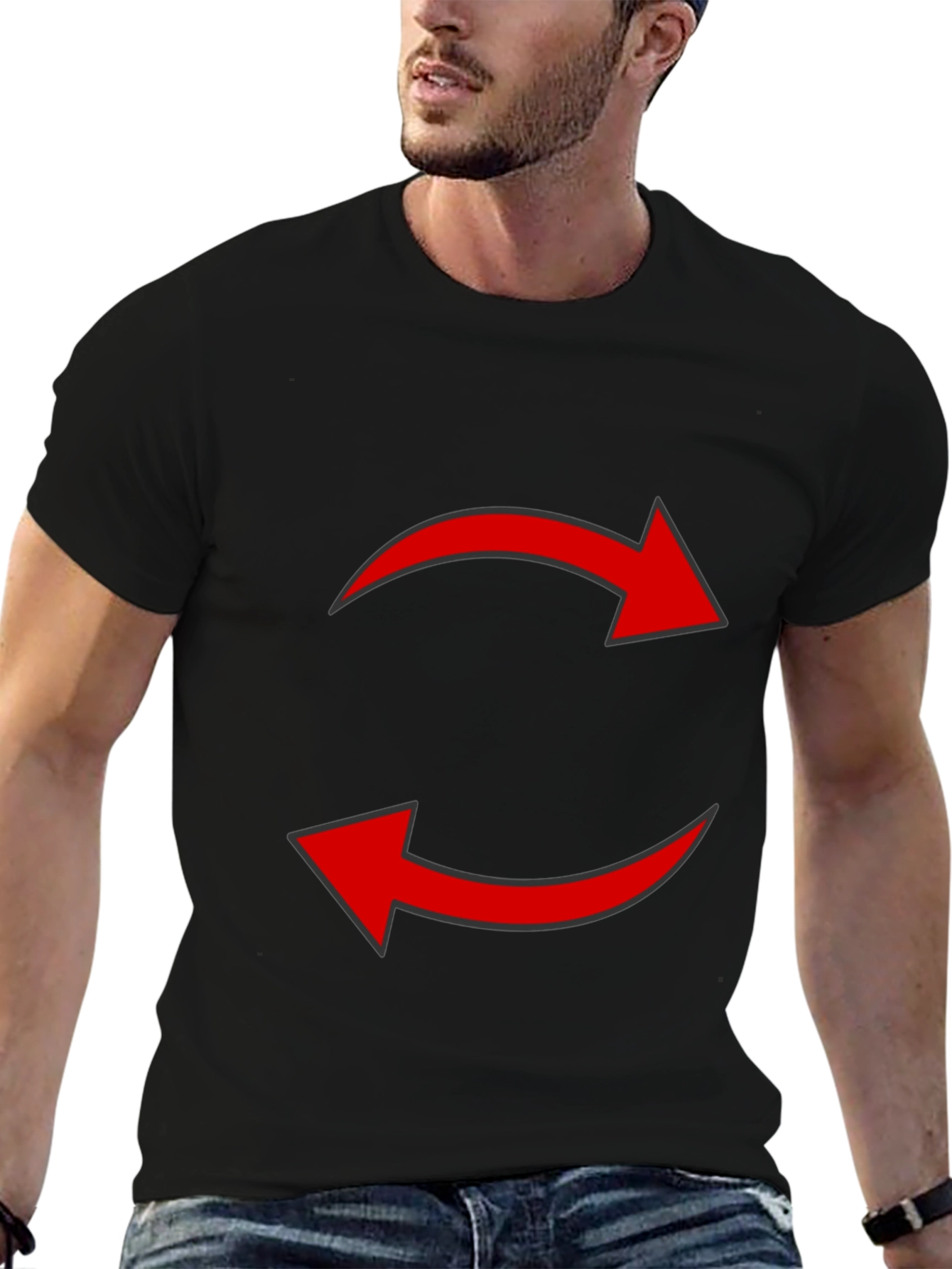 Recycled Arrow Graphic Tee - Black