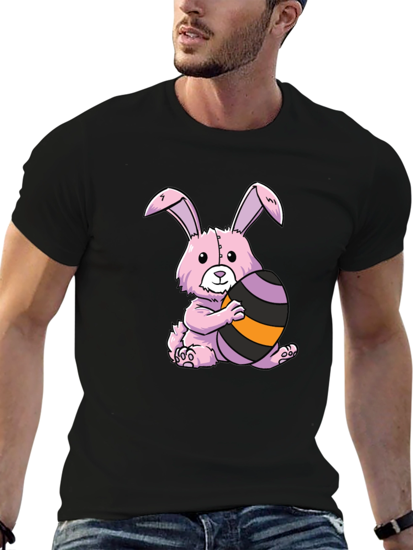 Easter Bunny T-Shirt: Pink Bunny with Easter Egg