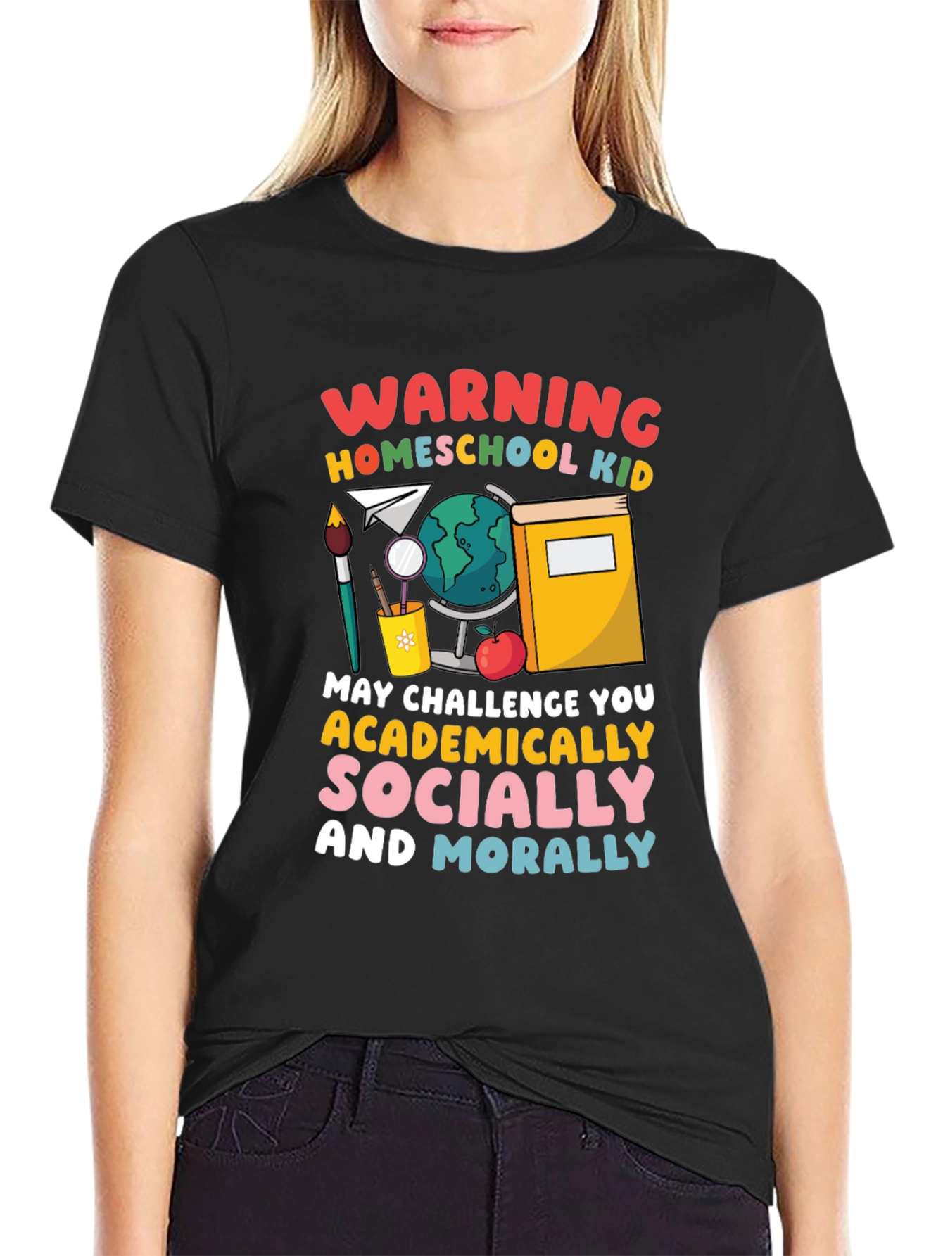 Homeschool Kid Warning Graphic T-Shirt