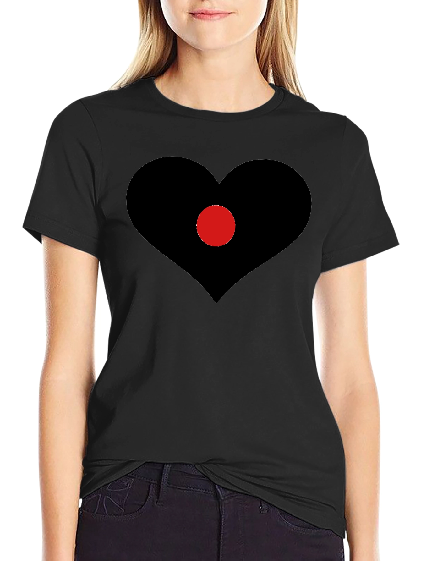 Heart Center T-Shirt - Black Graphic Tee