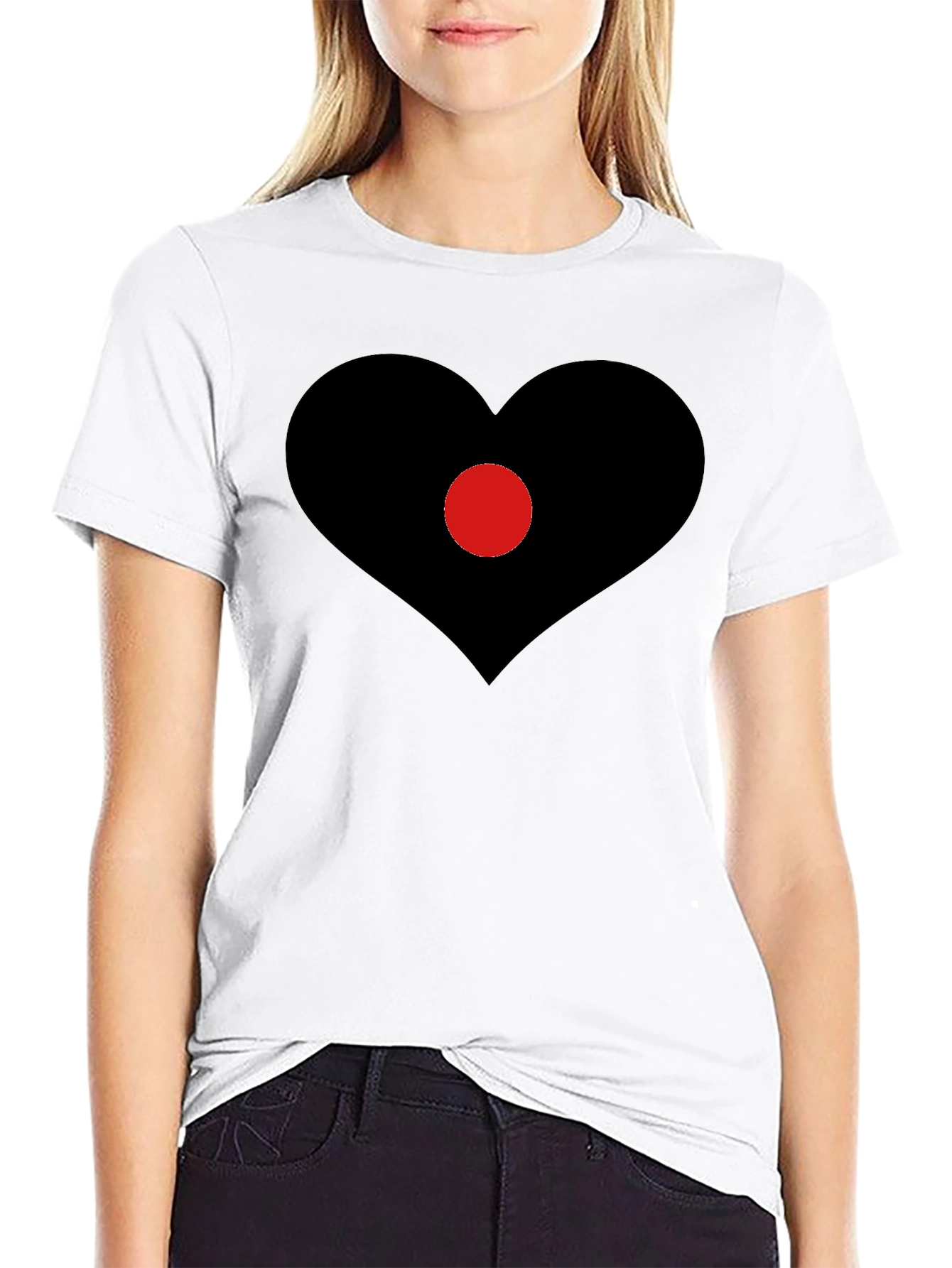 Heart Center T-Shirt - Black Graphic Tee