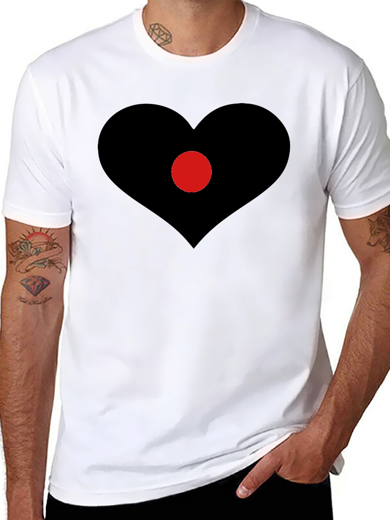 Heart Center T-Shirt - Black Graphic Tee