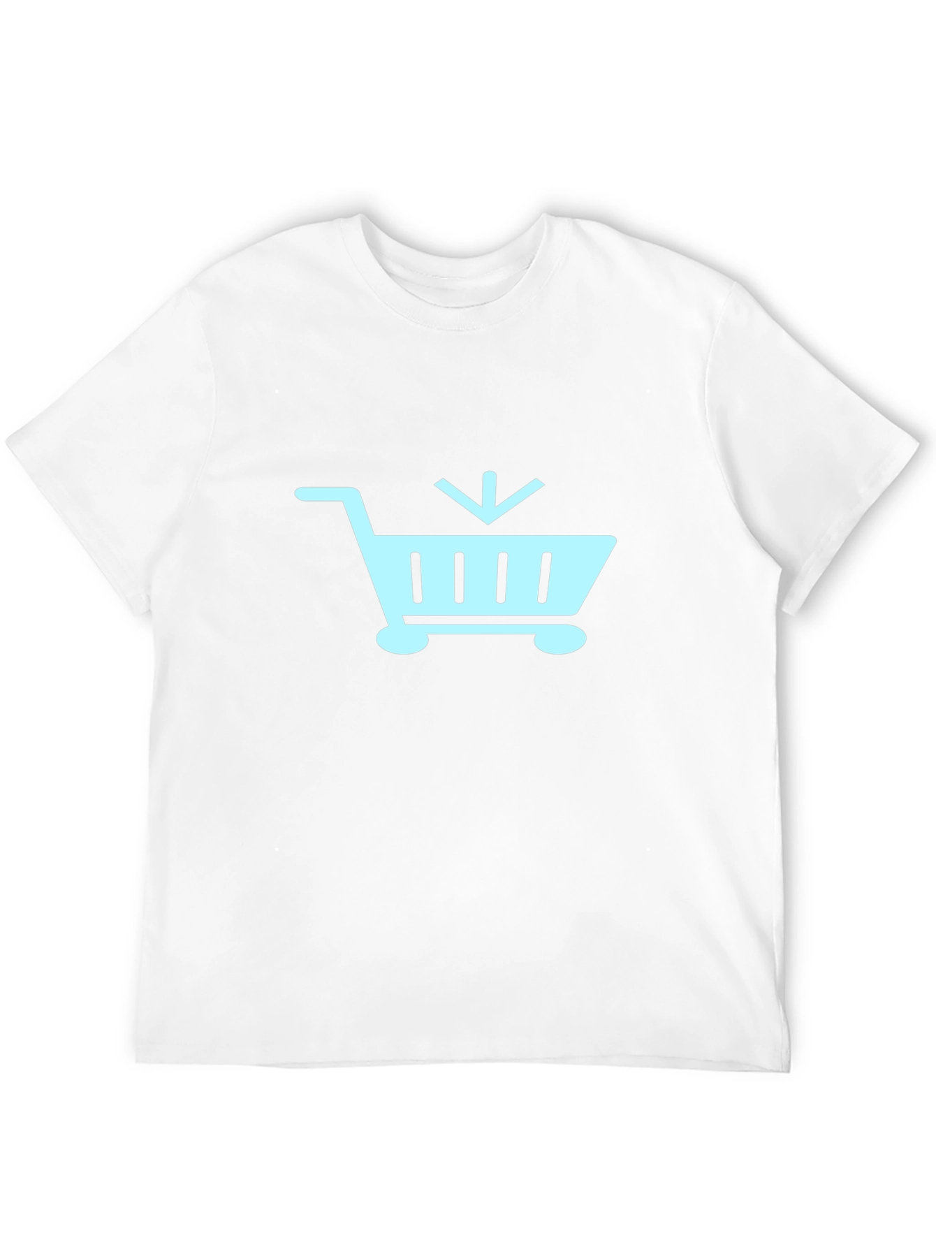 Black T-Shirt with Shopping Cart Design
