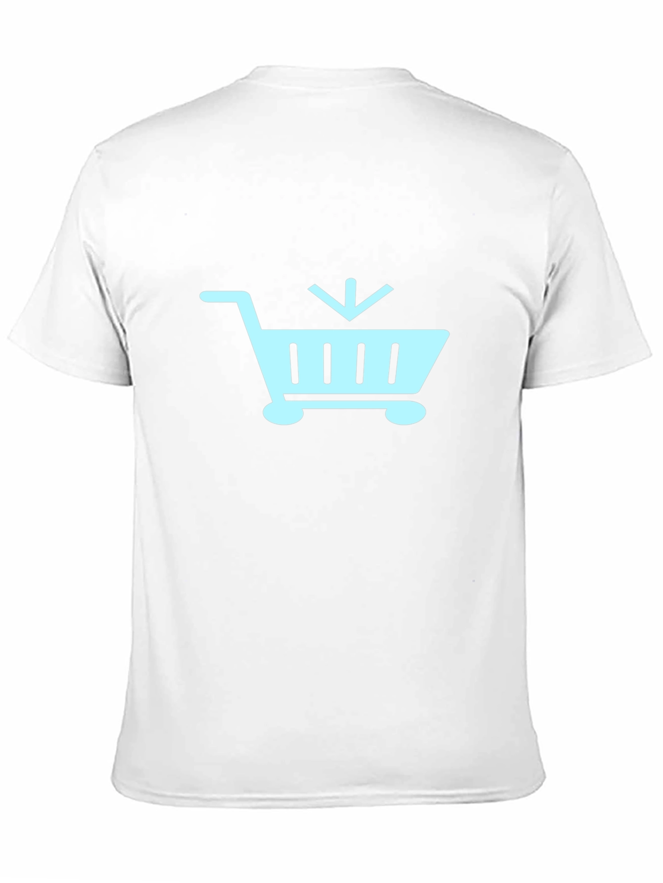 Black T-Shirt with Shopping Cart Design