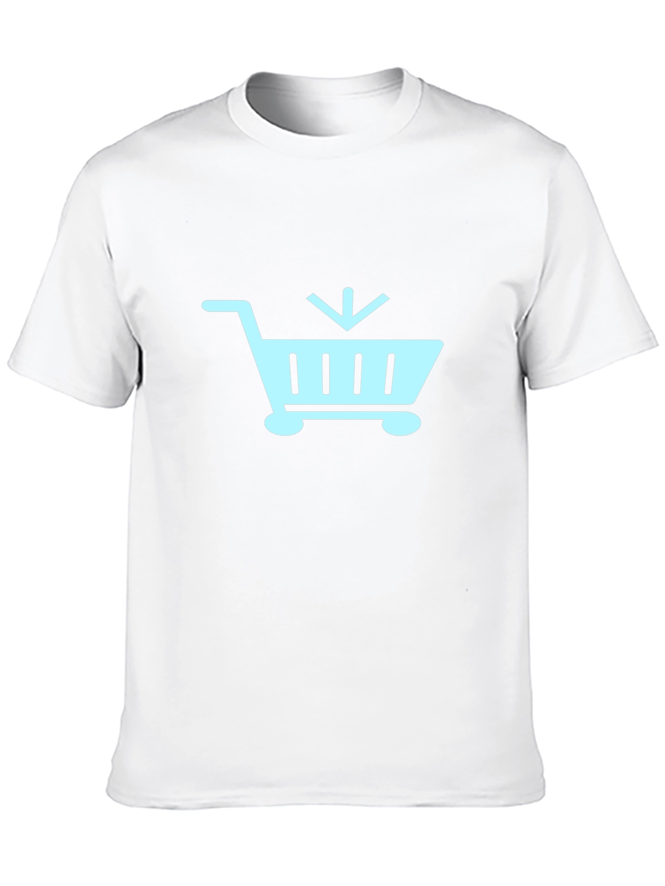 Black T-Shirt with Shopping Cart Design