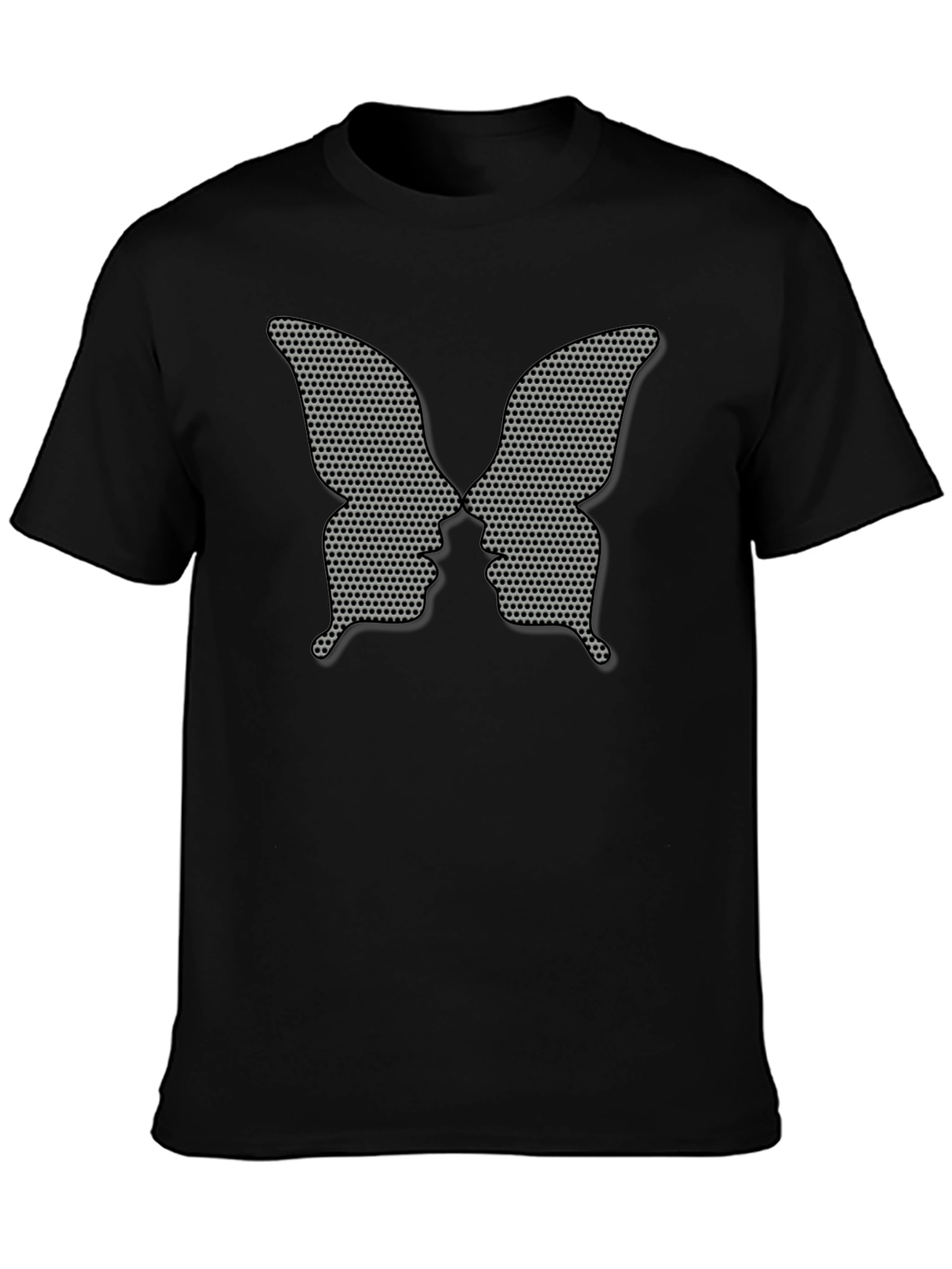 Butterfly Faces Black Tee - Unique Graphic Design