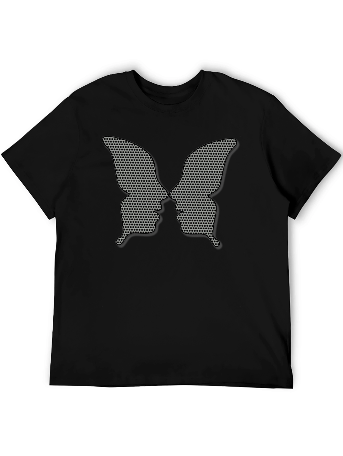 Butterfly Faces Black Tee - Unique Graphic Design