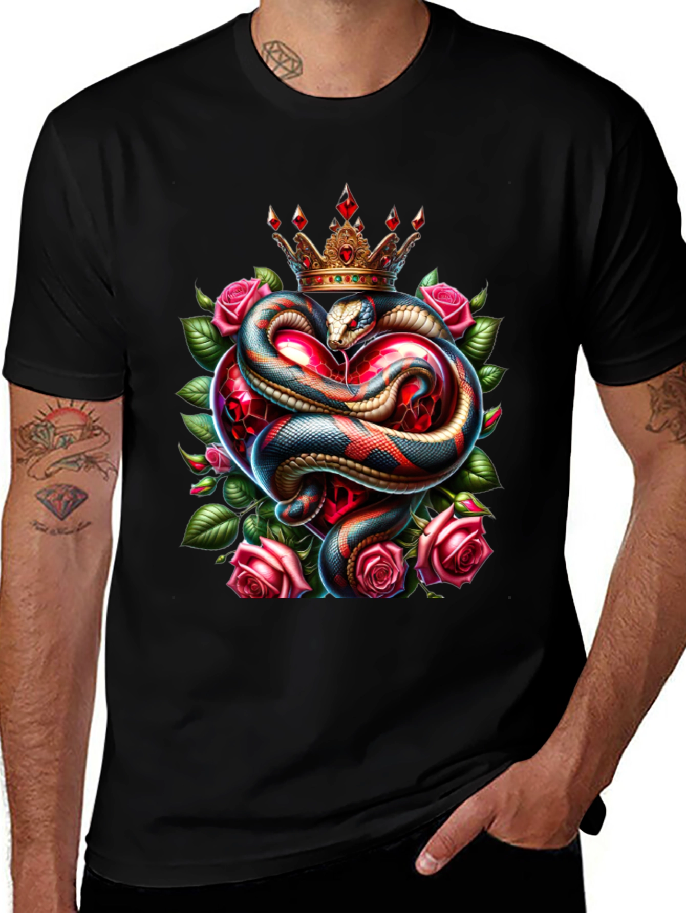 King Cobra Heart Roses T-Shirt