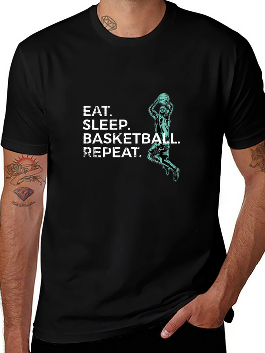 Eat Sleep Basketball Repeat T-Shirt - Black