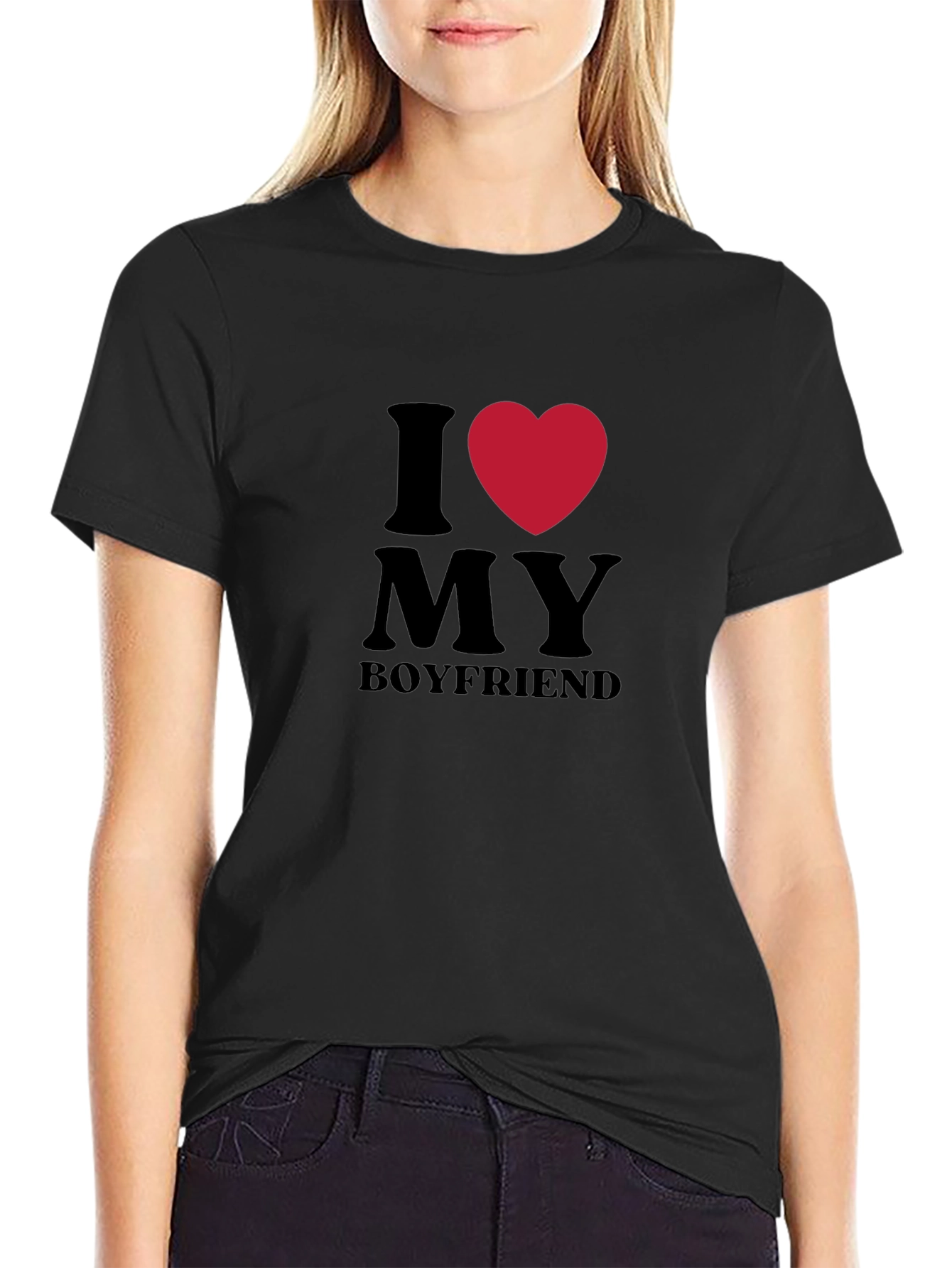 I Heart My Boyfriend Graphic Tee - Black