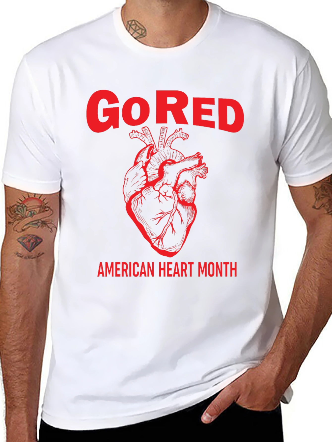 Go Red American Heart Month Graphic T-Shirt