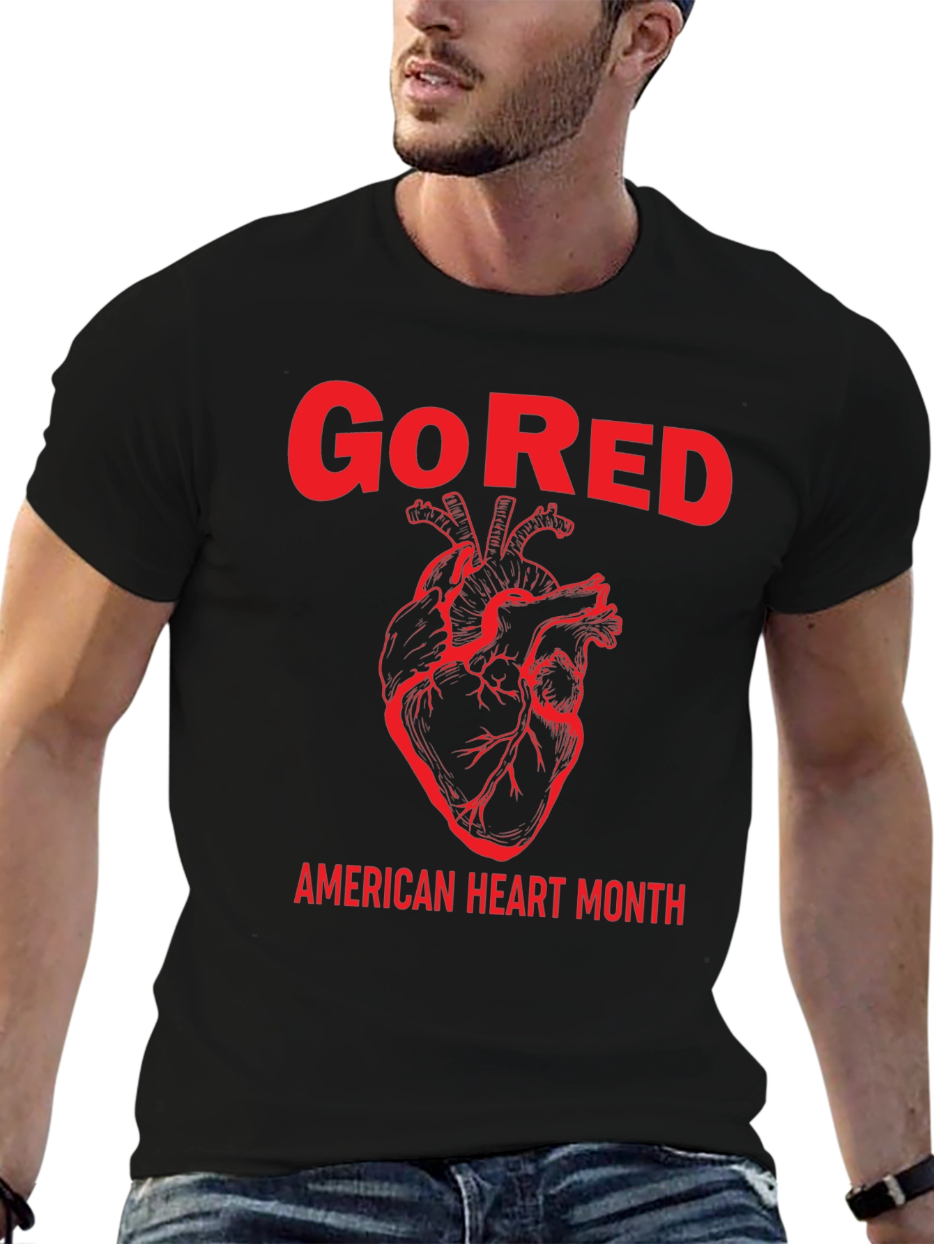 Go Red American Heart Month Graphic T-Shirt