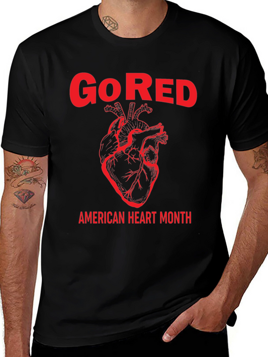 Go Red American Heart Month Graphic T-Shirt