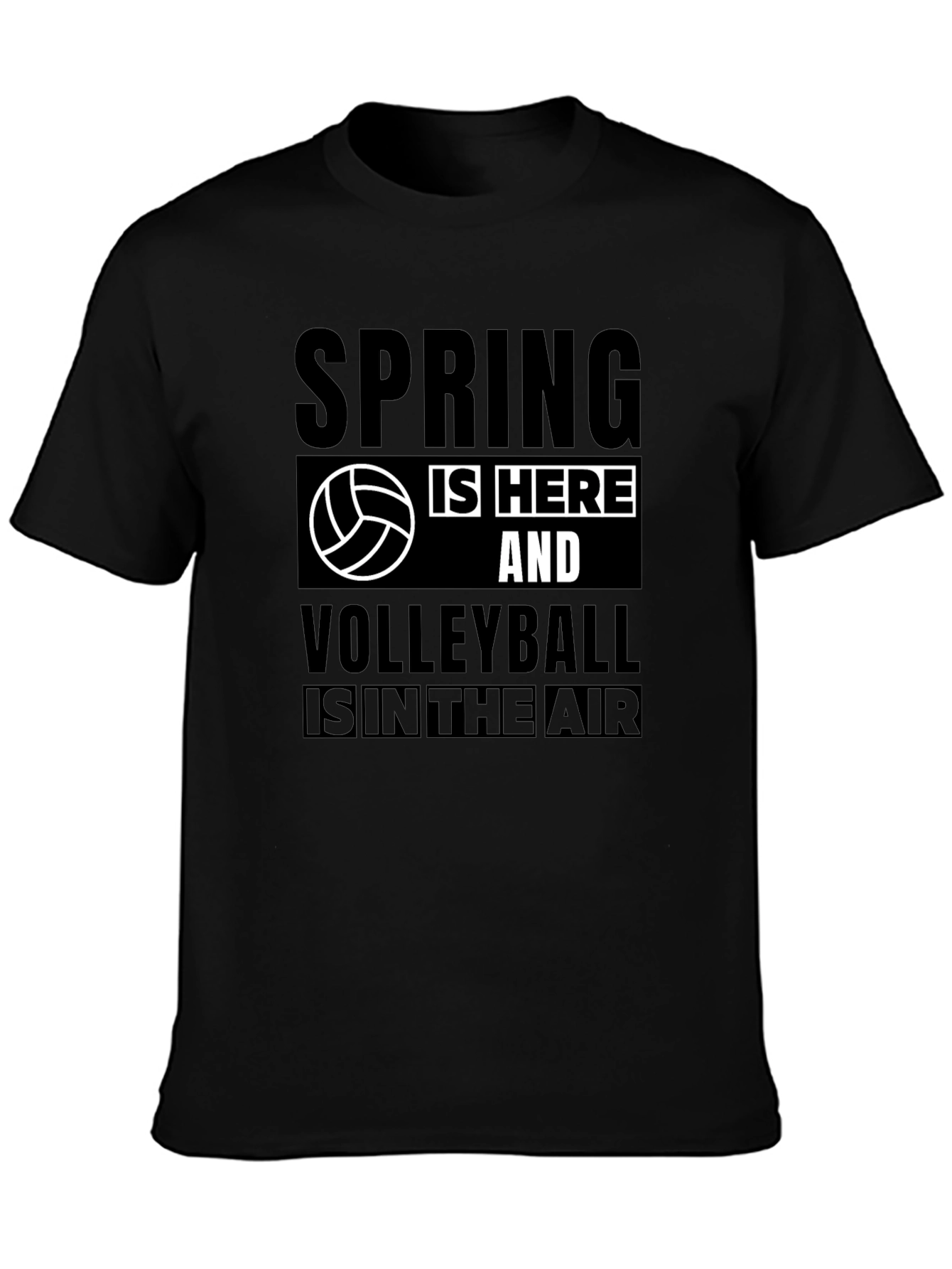 Spring Volleyball T-Shirt - Black