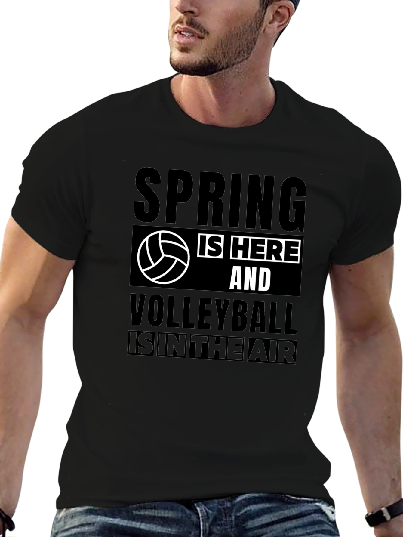 Spring Volleyball T-Shirt - Black