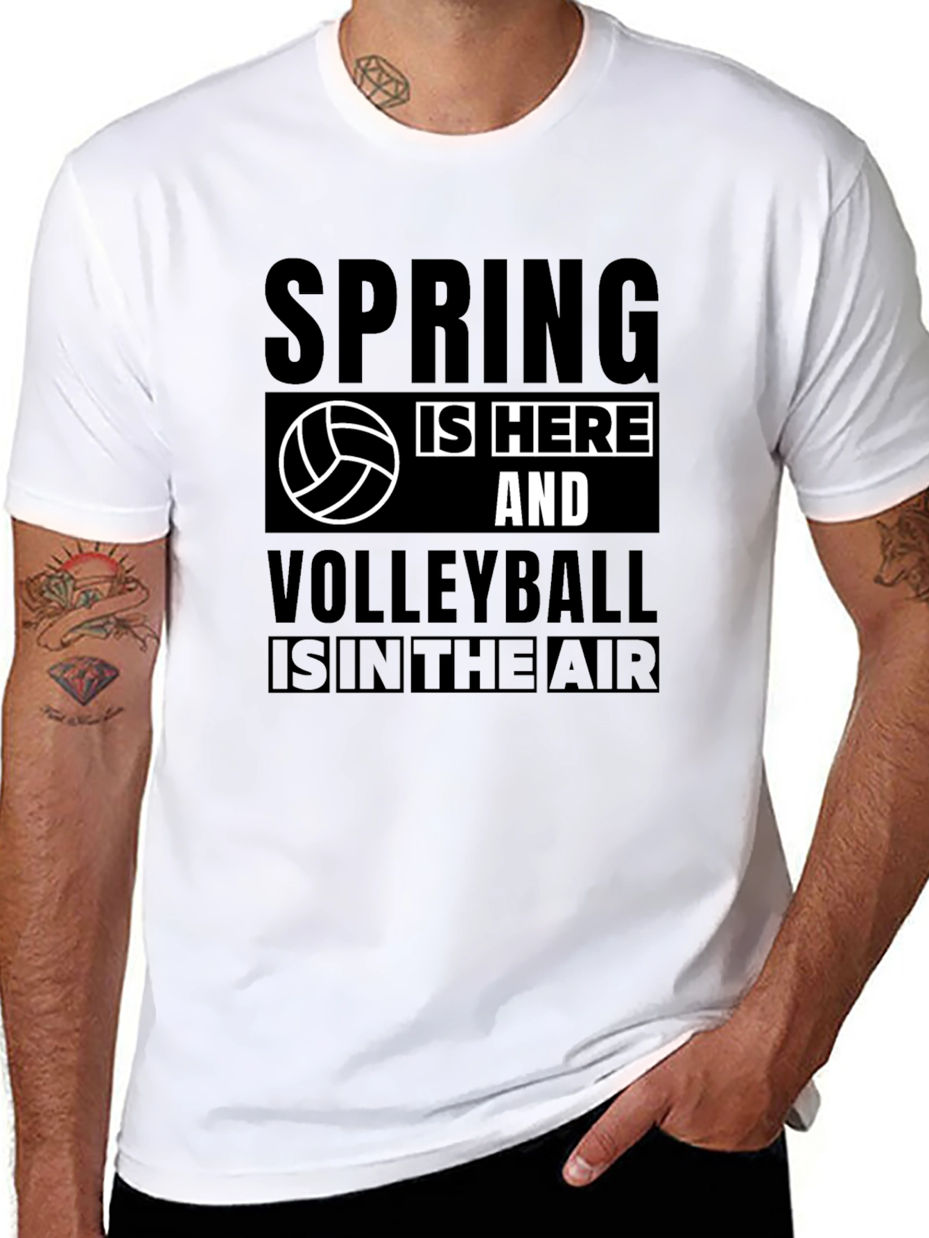 Spring Volleyball T-Shirt - Black