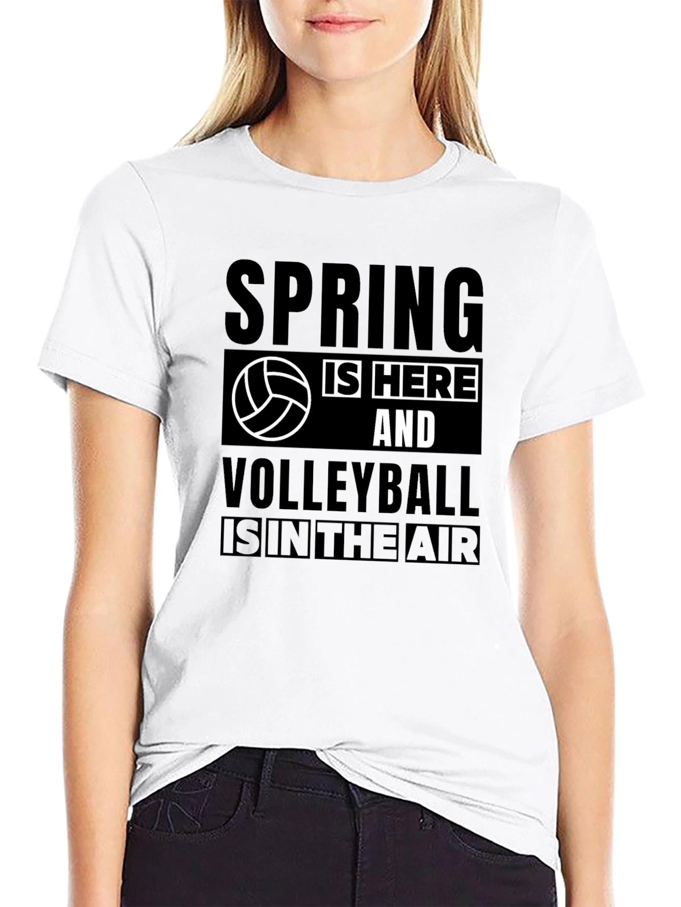 Spring Volleyball T-Shirt - Black