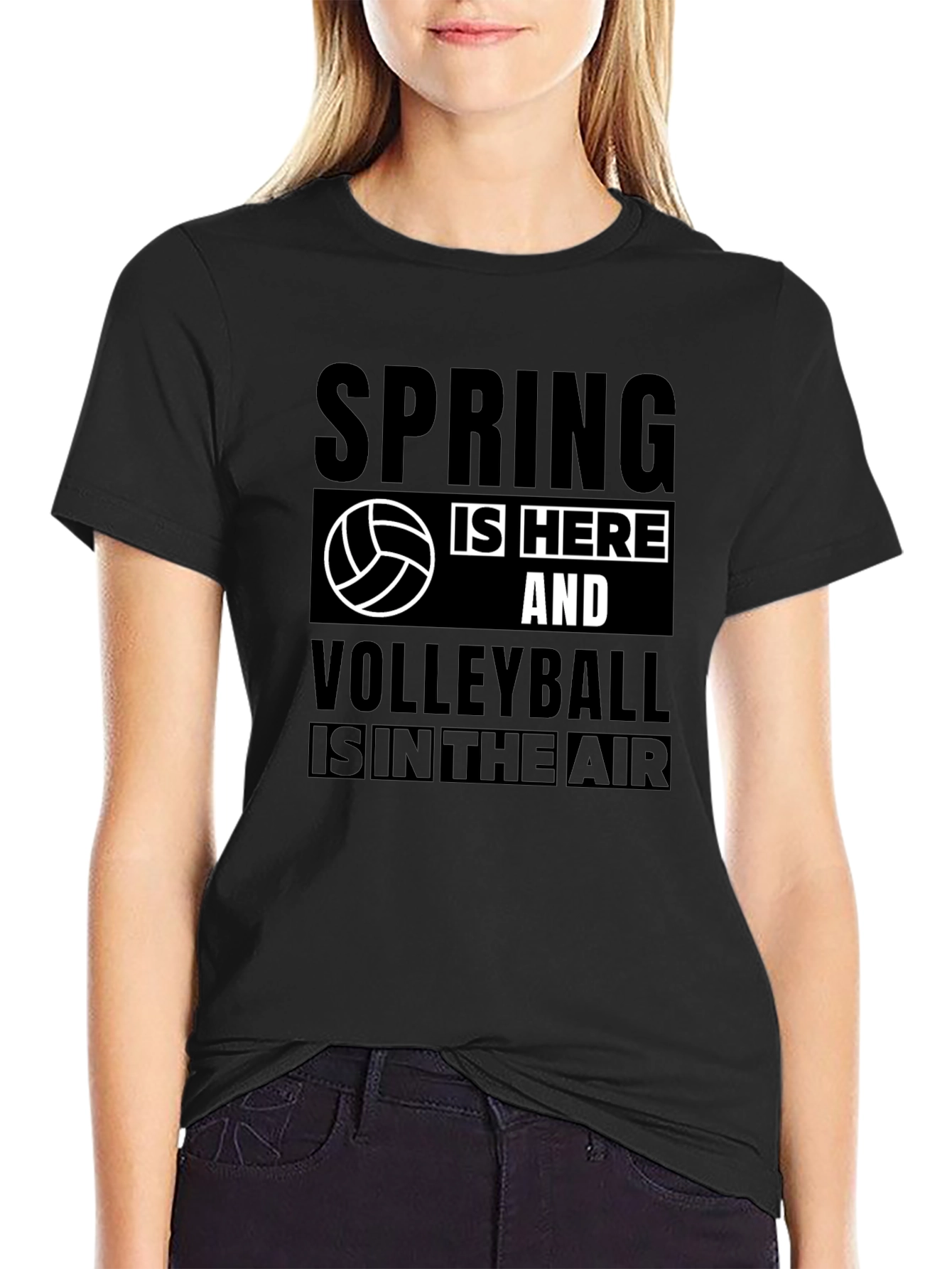 Spring Volleyball T-Shirt - Black