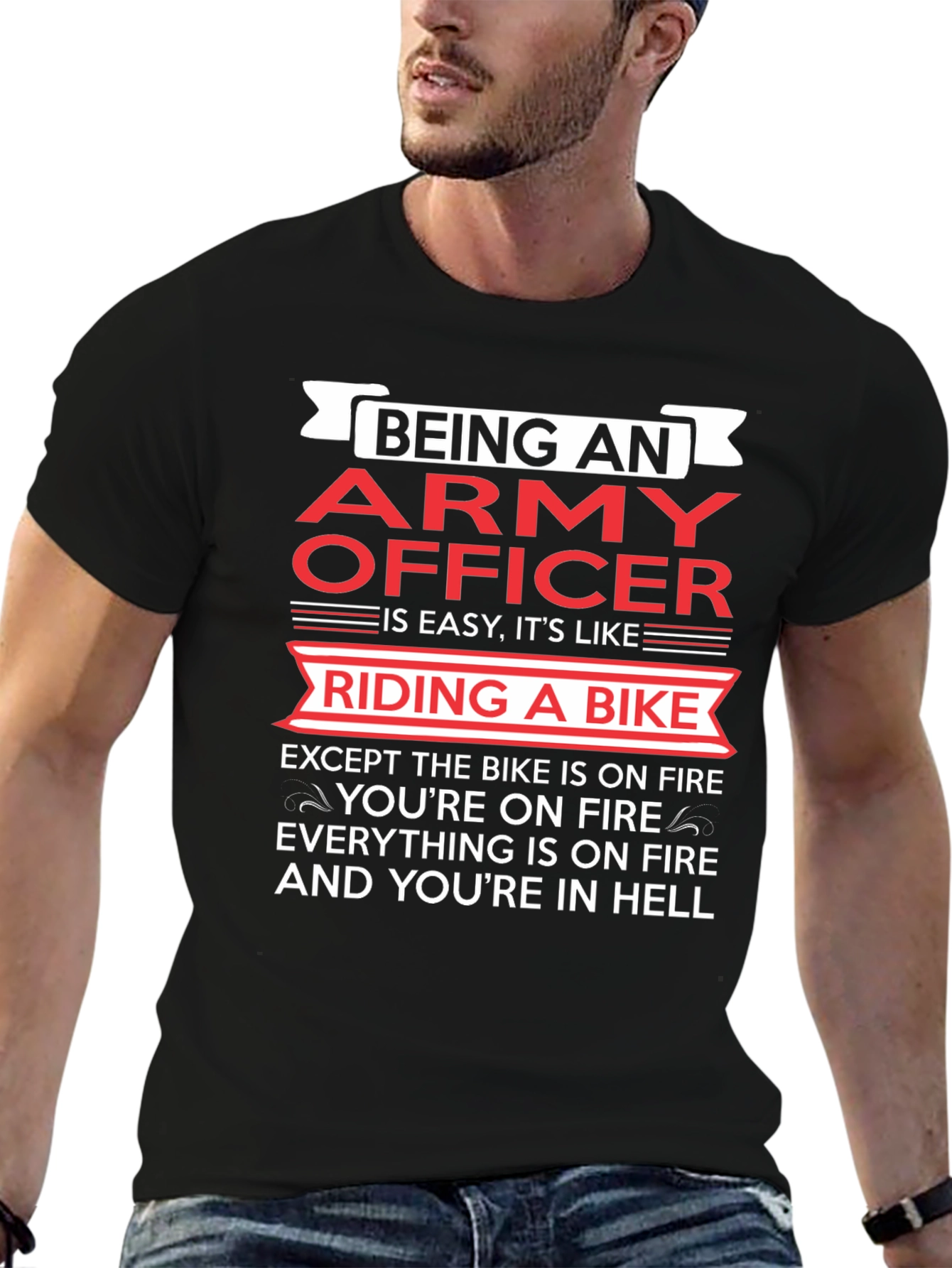 Army Officer Bike Ride T-Shirt
