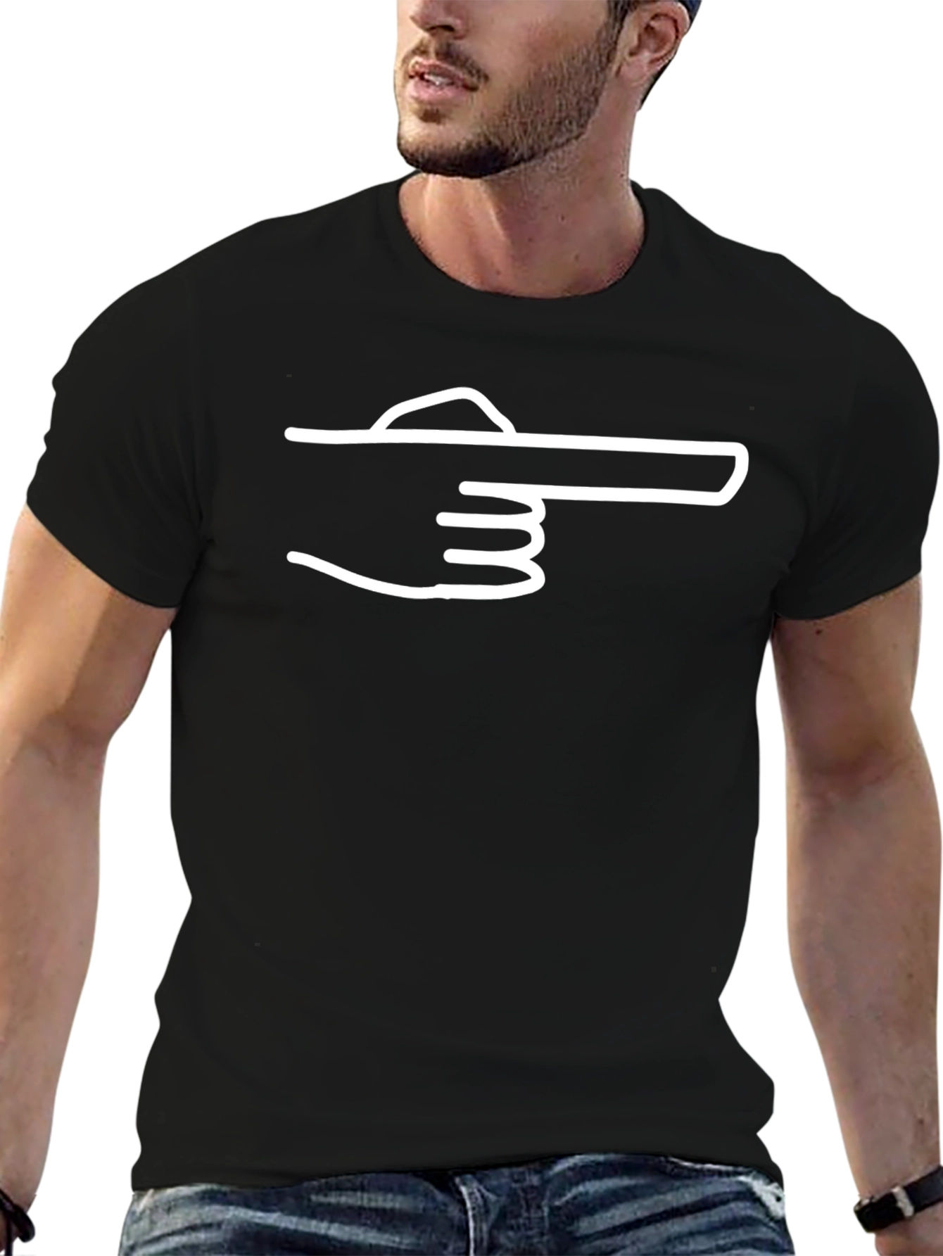 Pointing Hand Graphic Tee - Cool Casual Style