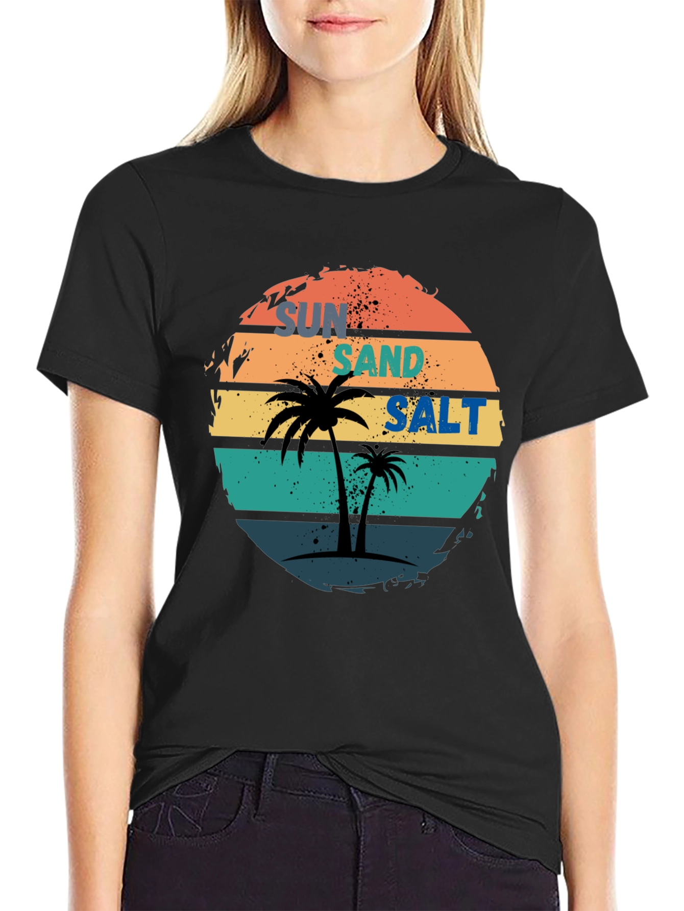 Sun Sand Salt Palm Tree Graphic Tee