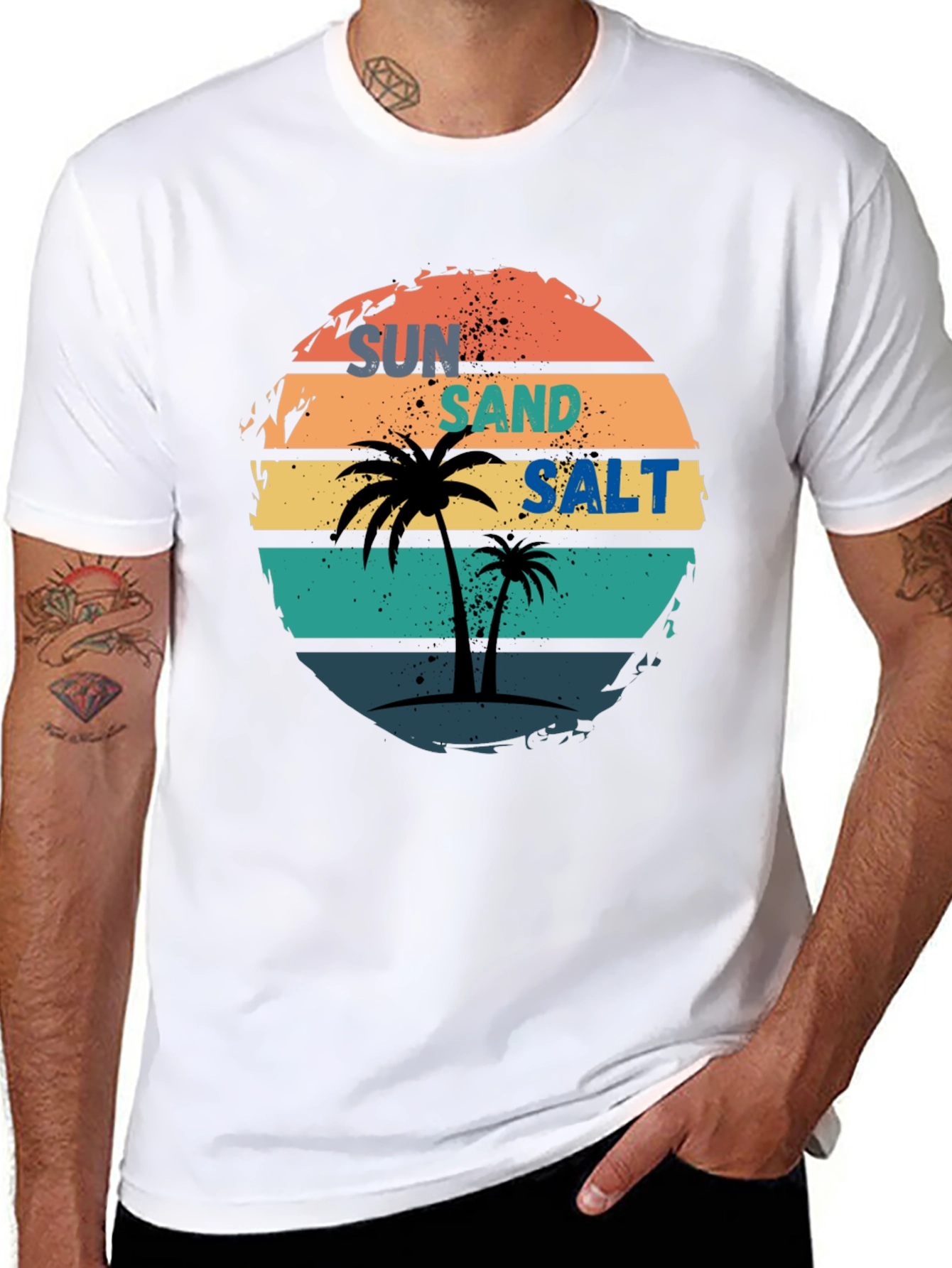 Sun Sand Salt Palm Tree Graphic Tee