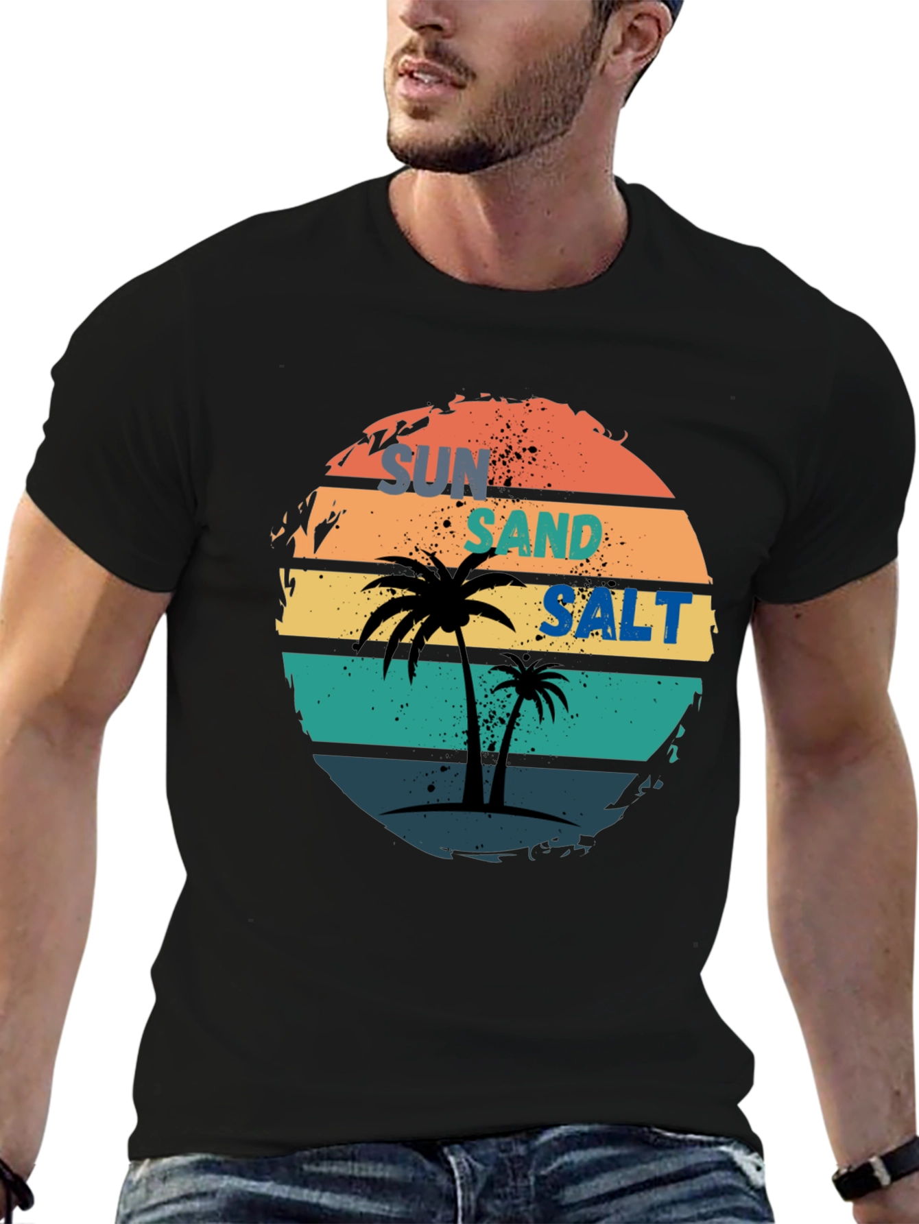 Sun Sand Salt Palm Tree Graphic Tee