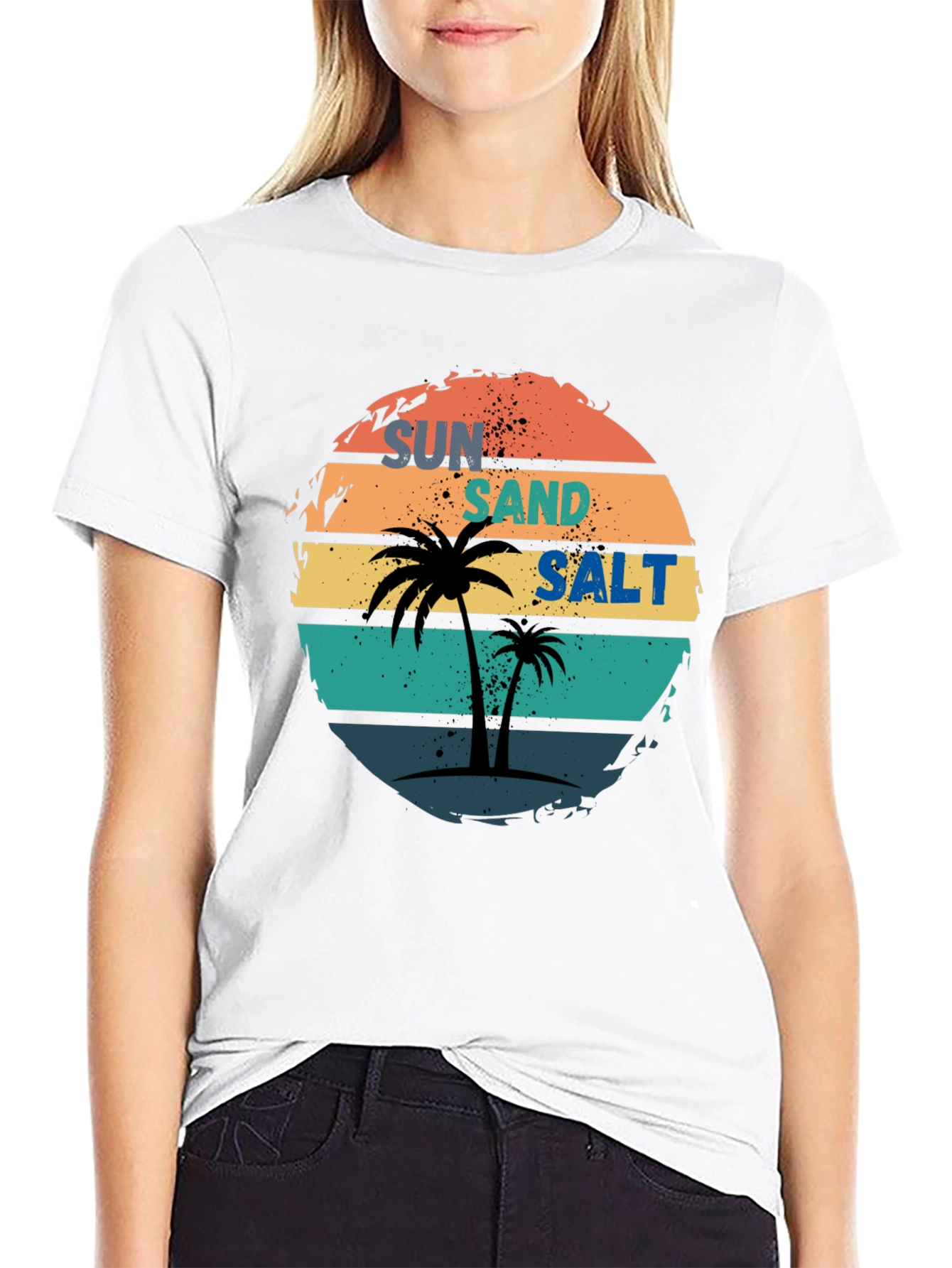 Sun Sand Salt Palm Tree Graphic Tee