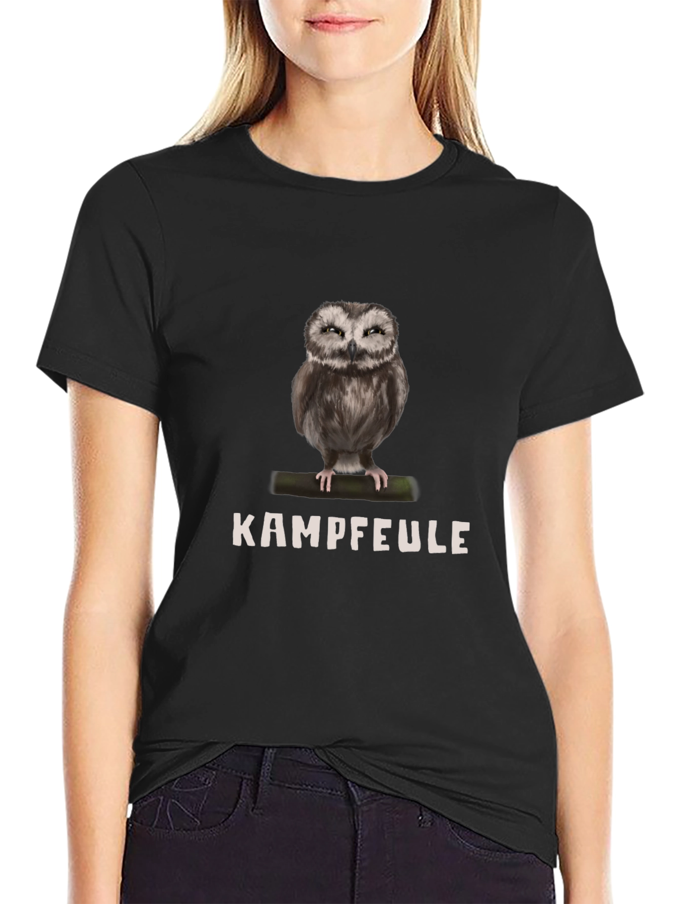 Kampfeule Owl Graphic Black T-Shirt