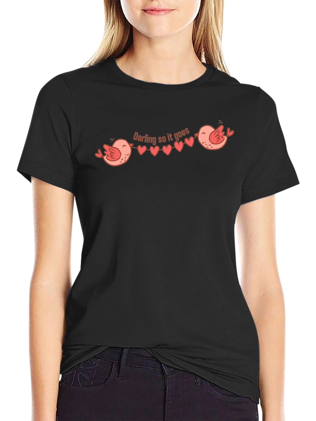 Darling So It Goes Bird Heart Graphic Tee