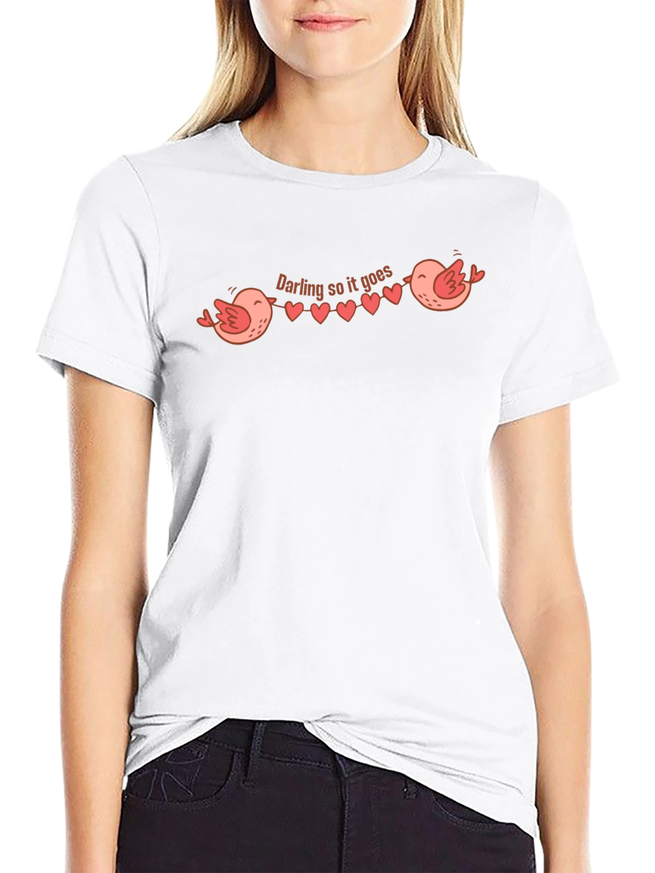 Darling So It Goes Bird Heart Graphic Tee