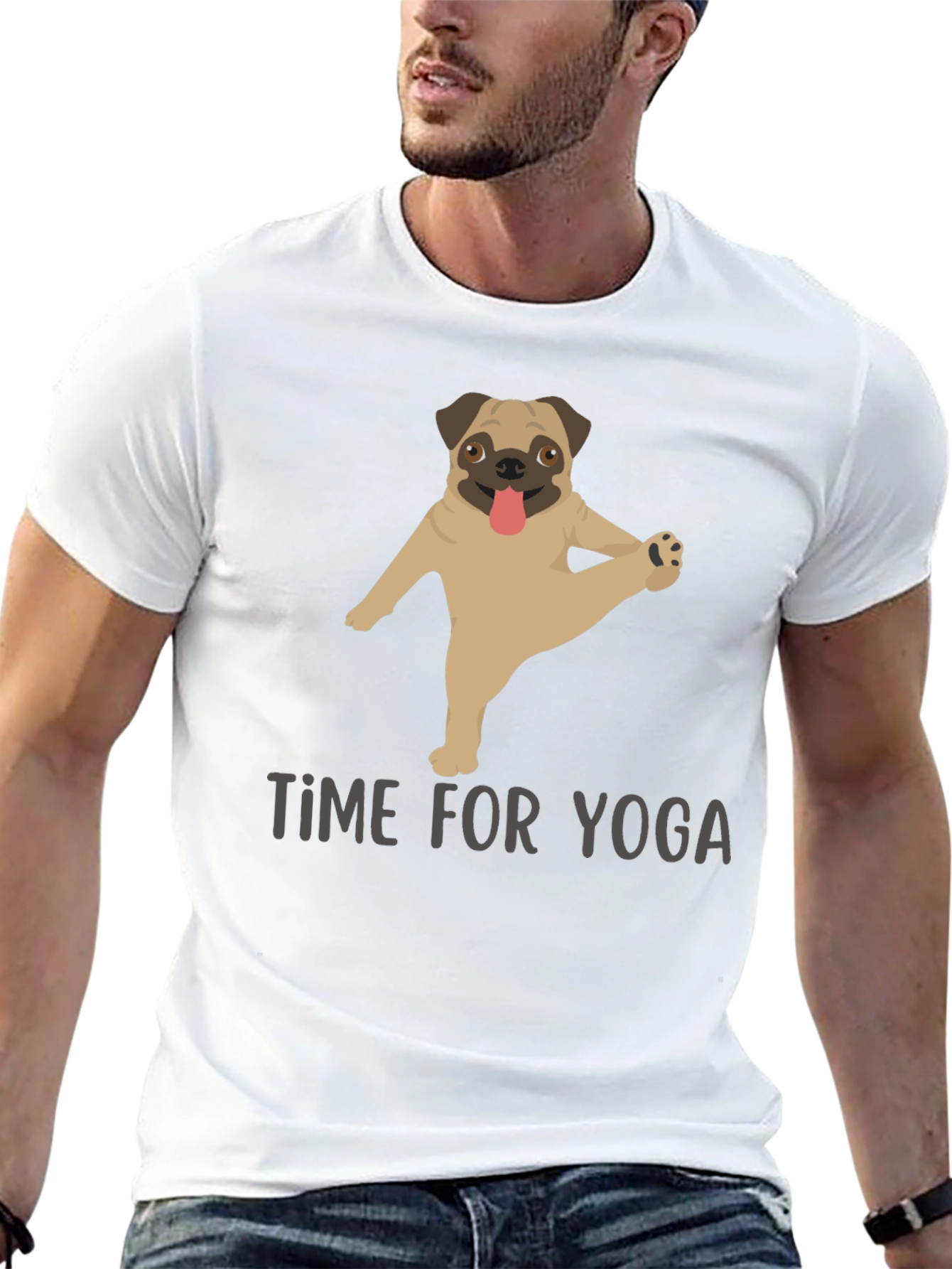 Yoga Pug Black T-Shirt