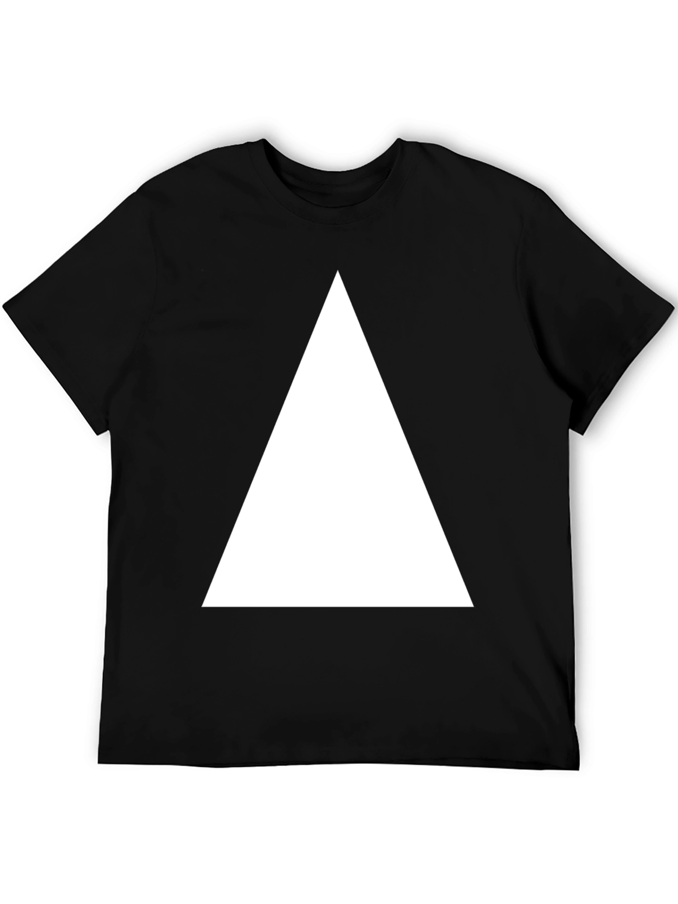 Black T-Shirt with White Triangle Graphic