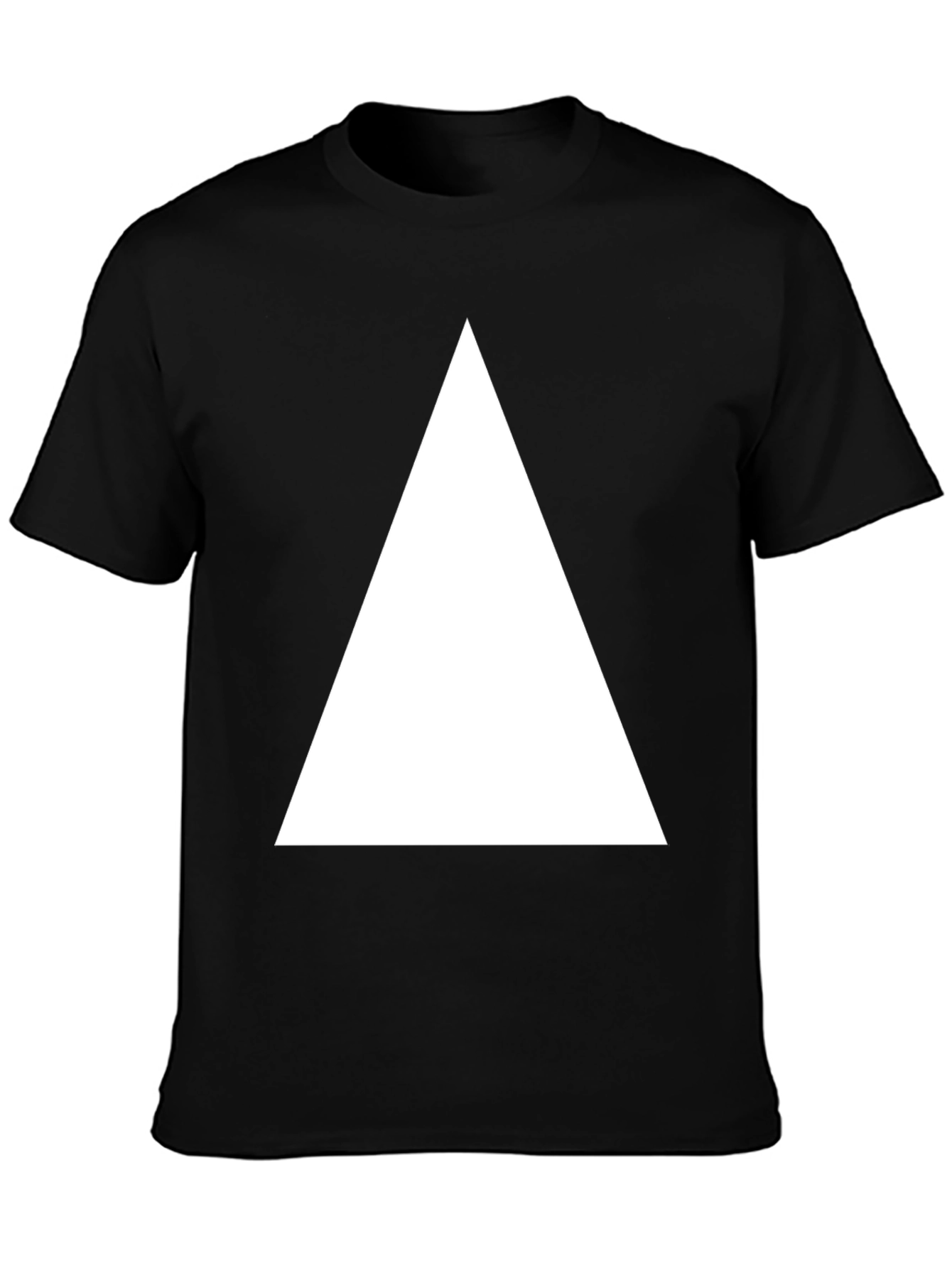 Black T-Shirt with White Triangle Graphic
