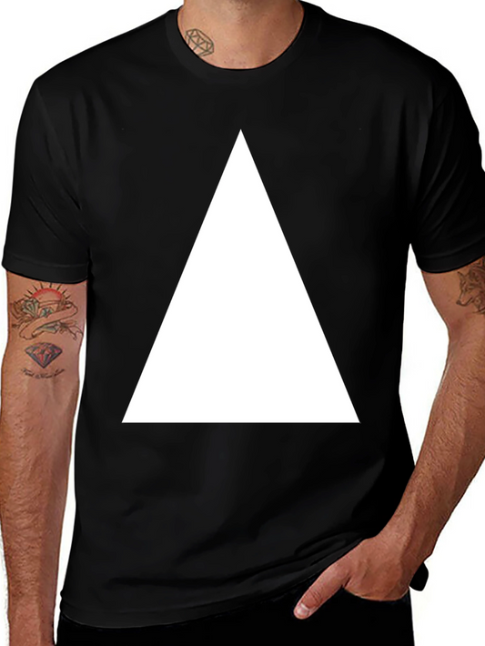 Black T-Shirt with White Triangle Graphic