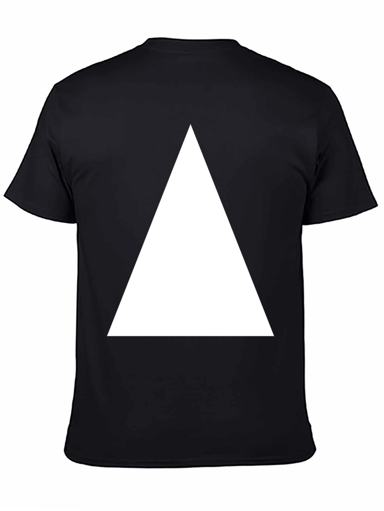Black T-Shirt with White Triangle Graphic