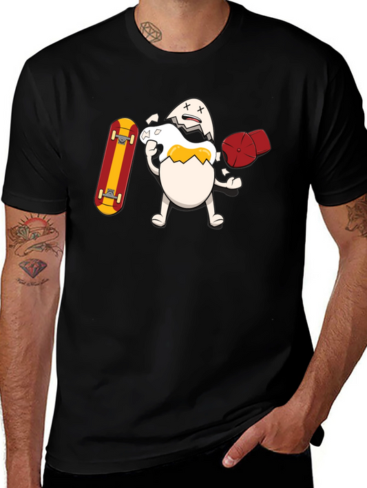 Egg-cellent Skater Tee: Broken Egg with Skateboard