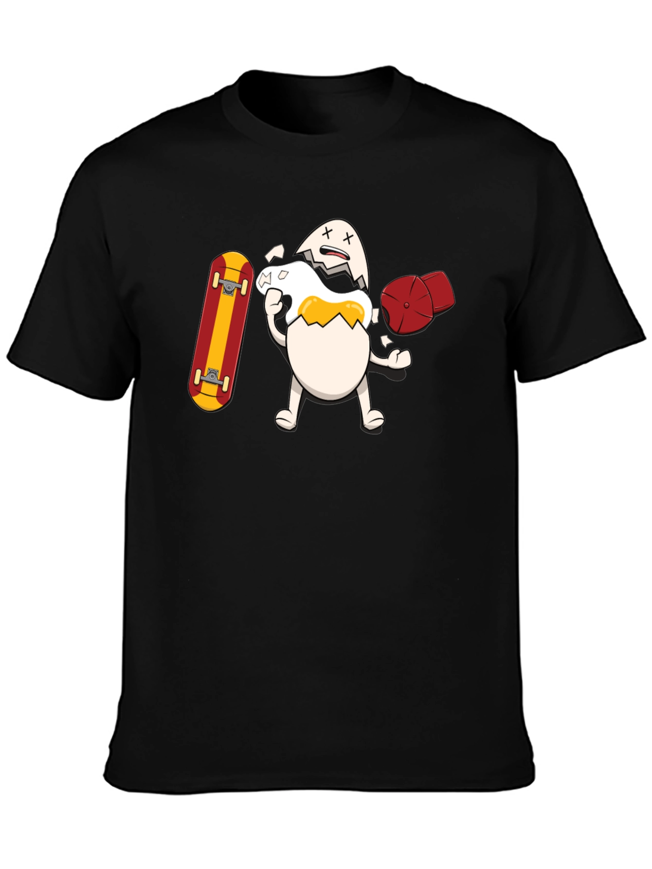 Egg-cellent Skater Tee: Broken Egg with Skateboard