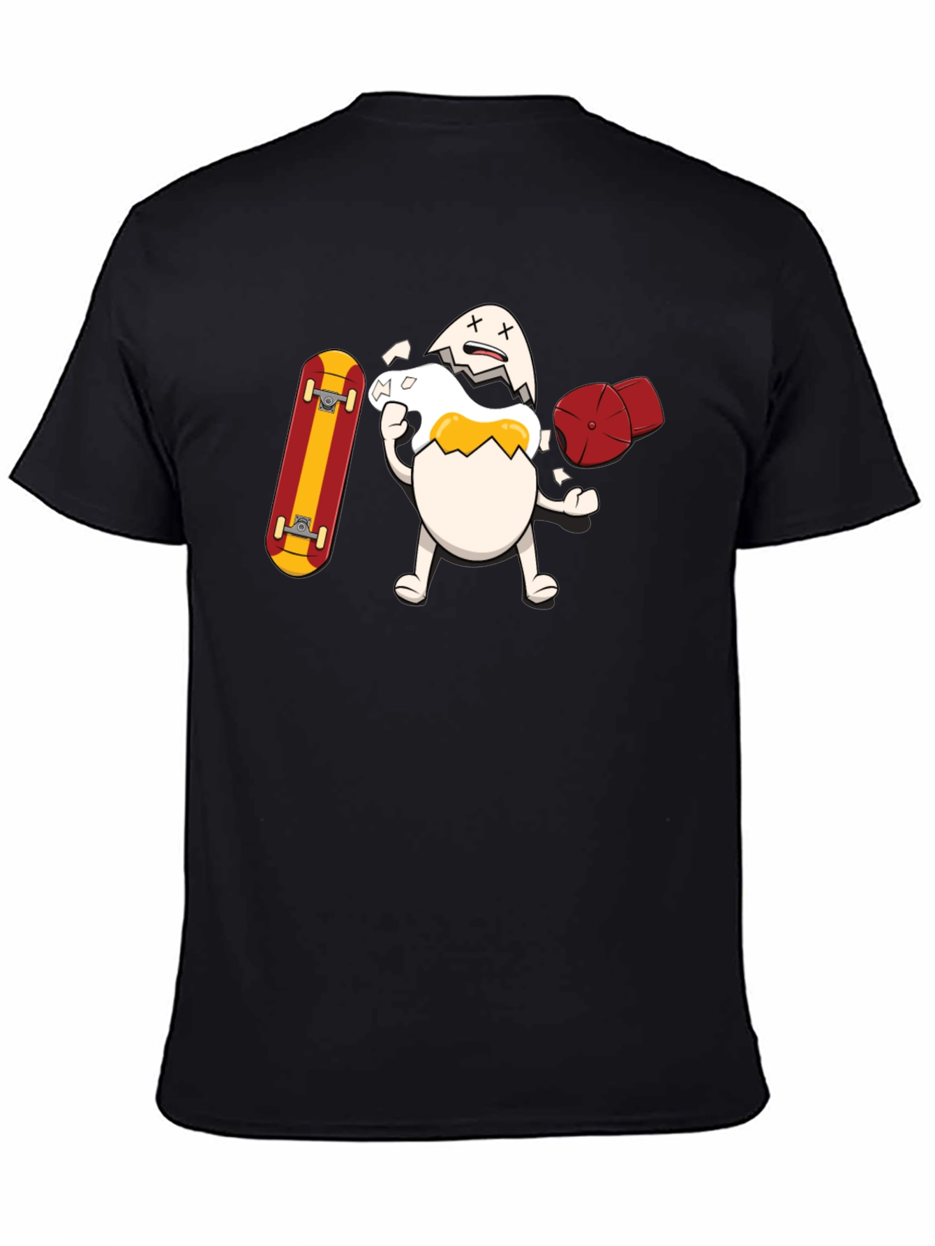 Egg-cellent Skater Tee: Broken Egg with Skateboard