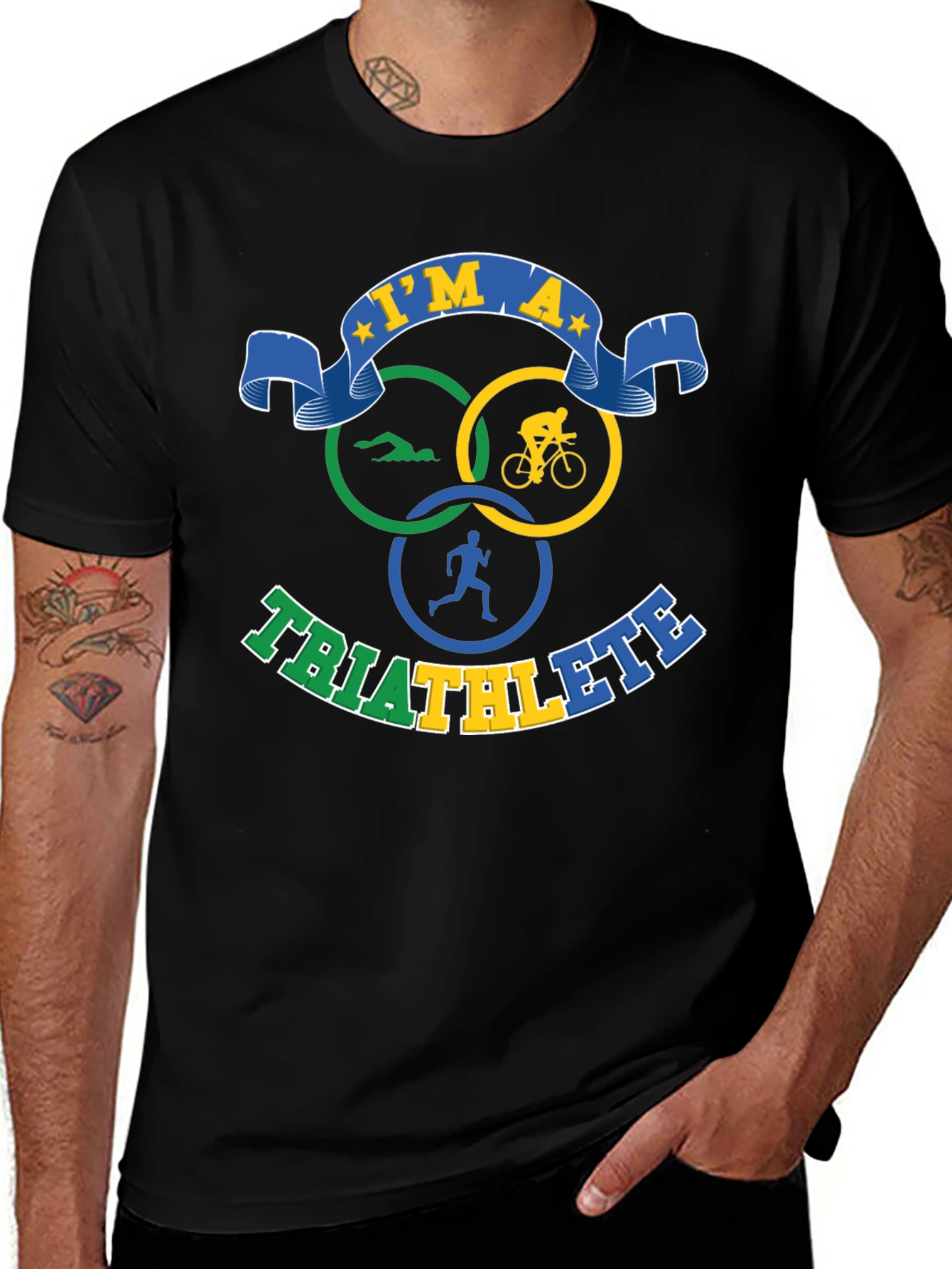 Triathlete T-Shirt: Swim Bike Run Design