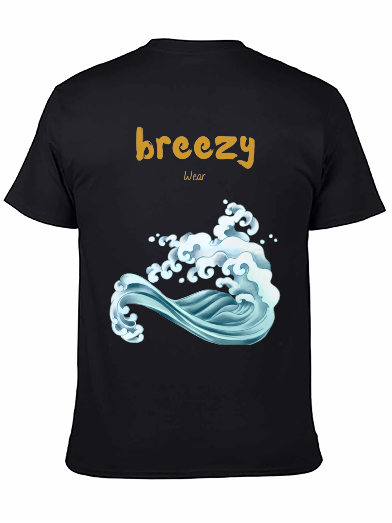 Breezy Wear Black Wave Graphic Tee