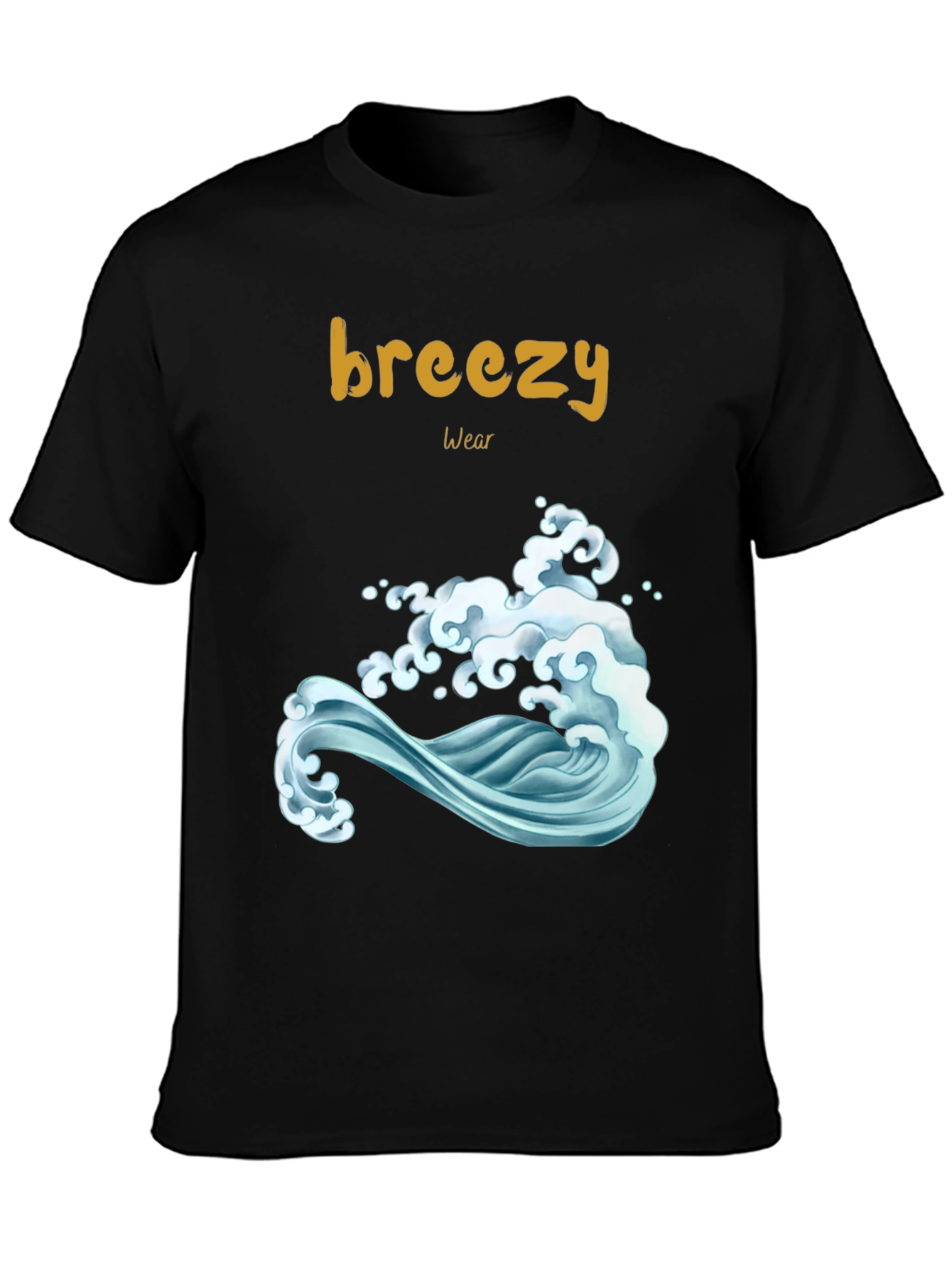 Breezy Wear Black Wave Graphic Tee