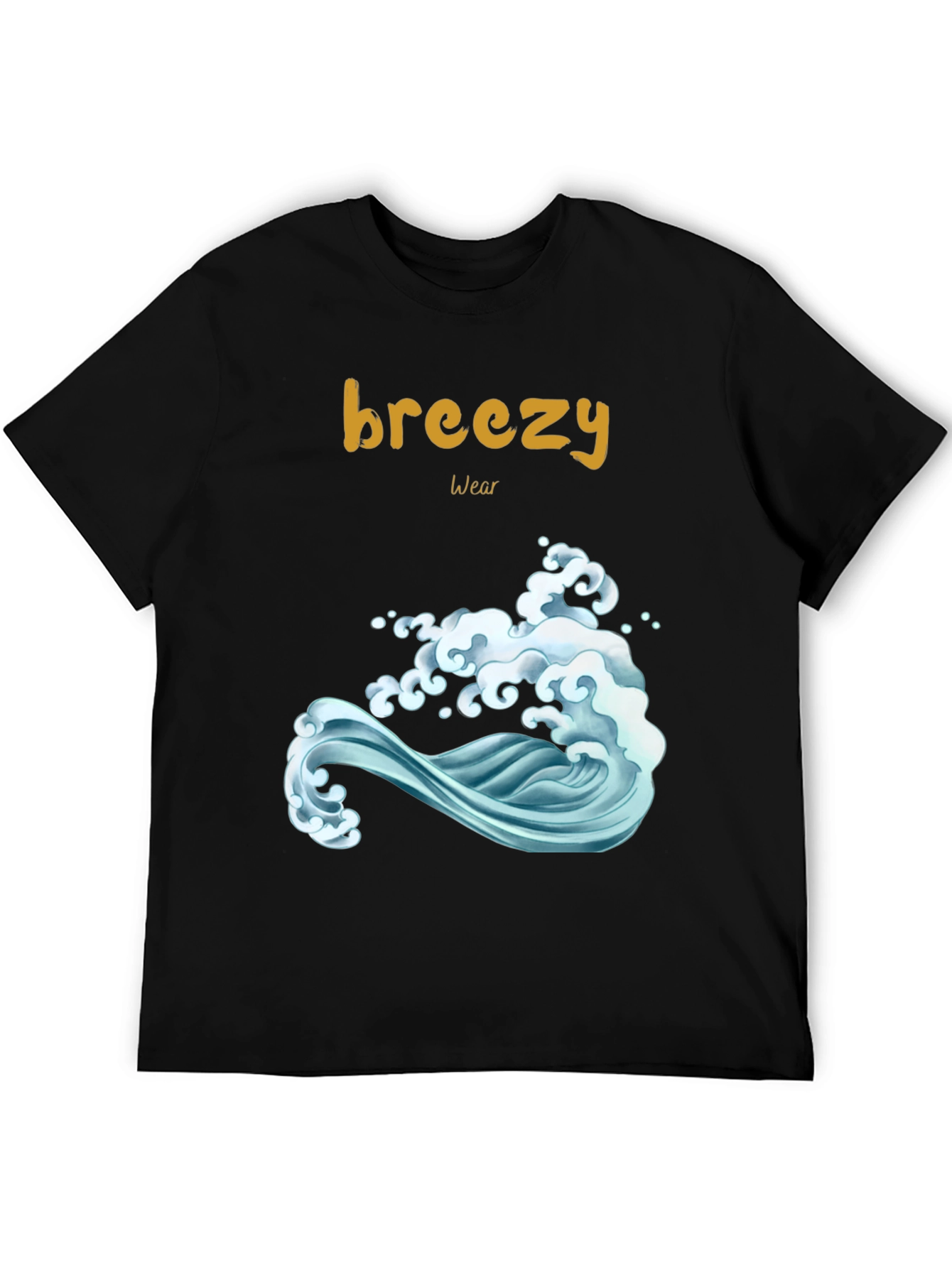 Breezy Wear Black Wave Graphic Tee