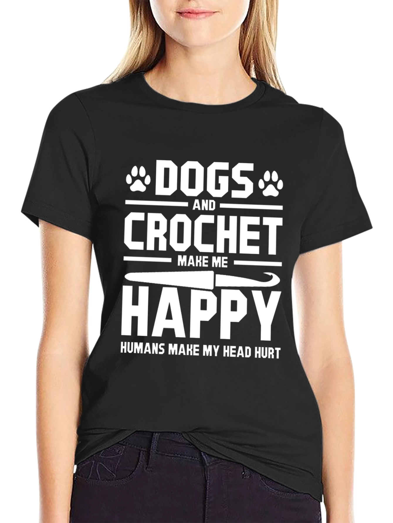 Dogs & Crochet Make Me Happy T-Shirt