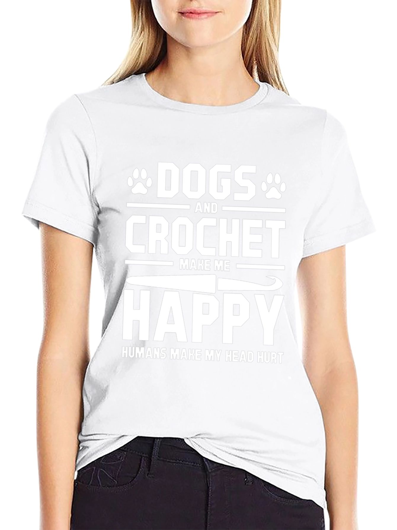 Dogs & Crochet Make Me Happy T-Shirt