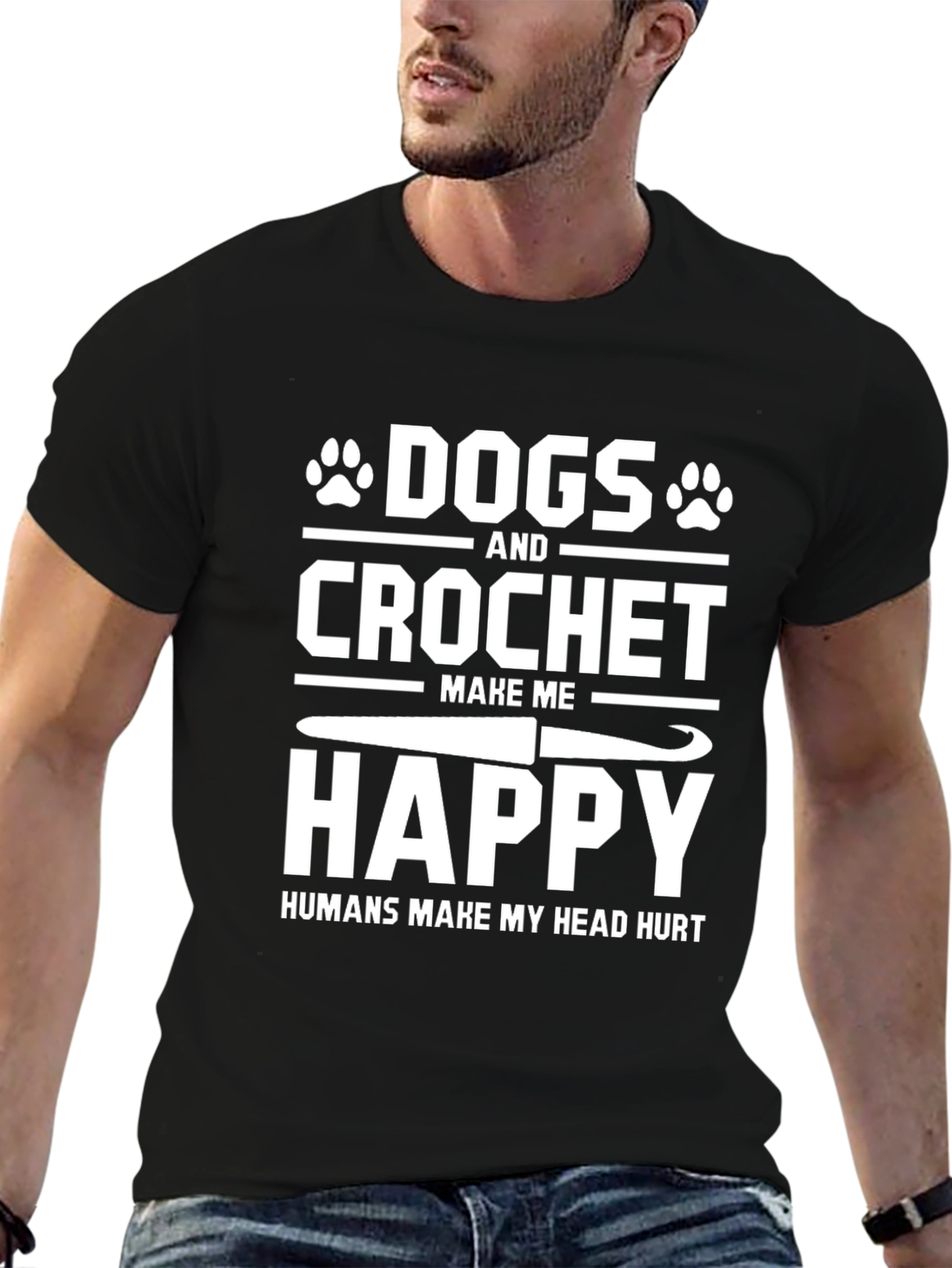 Dogs & Crochet Make Me Happy T-Shirt