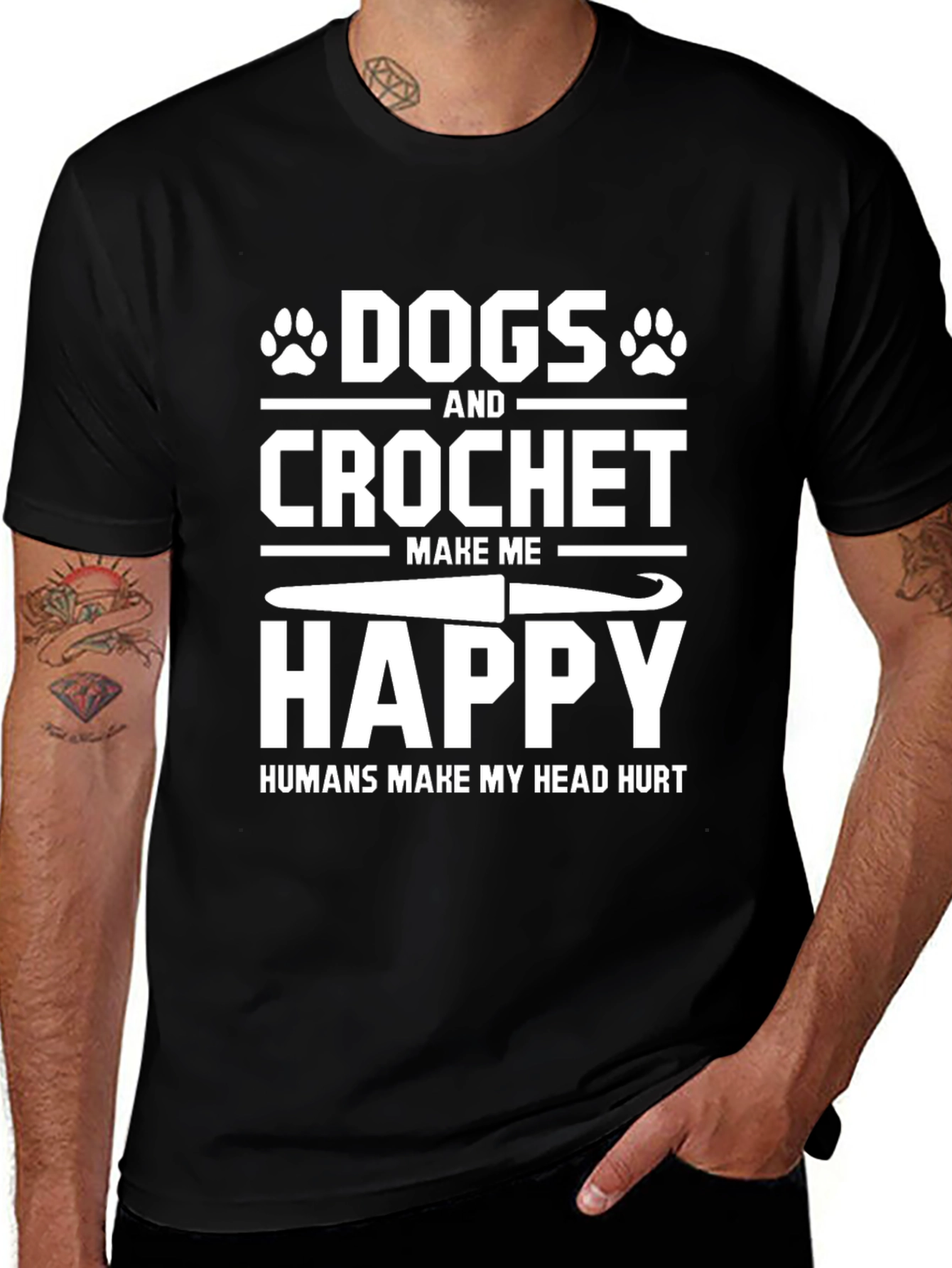 Dogs & Crochet Make Me Happy T-Shirt