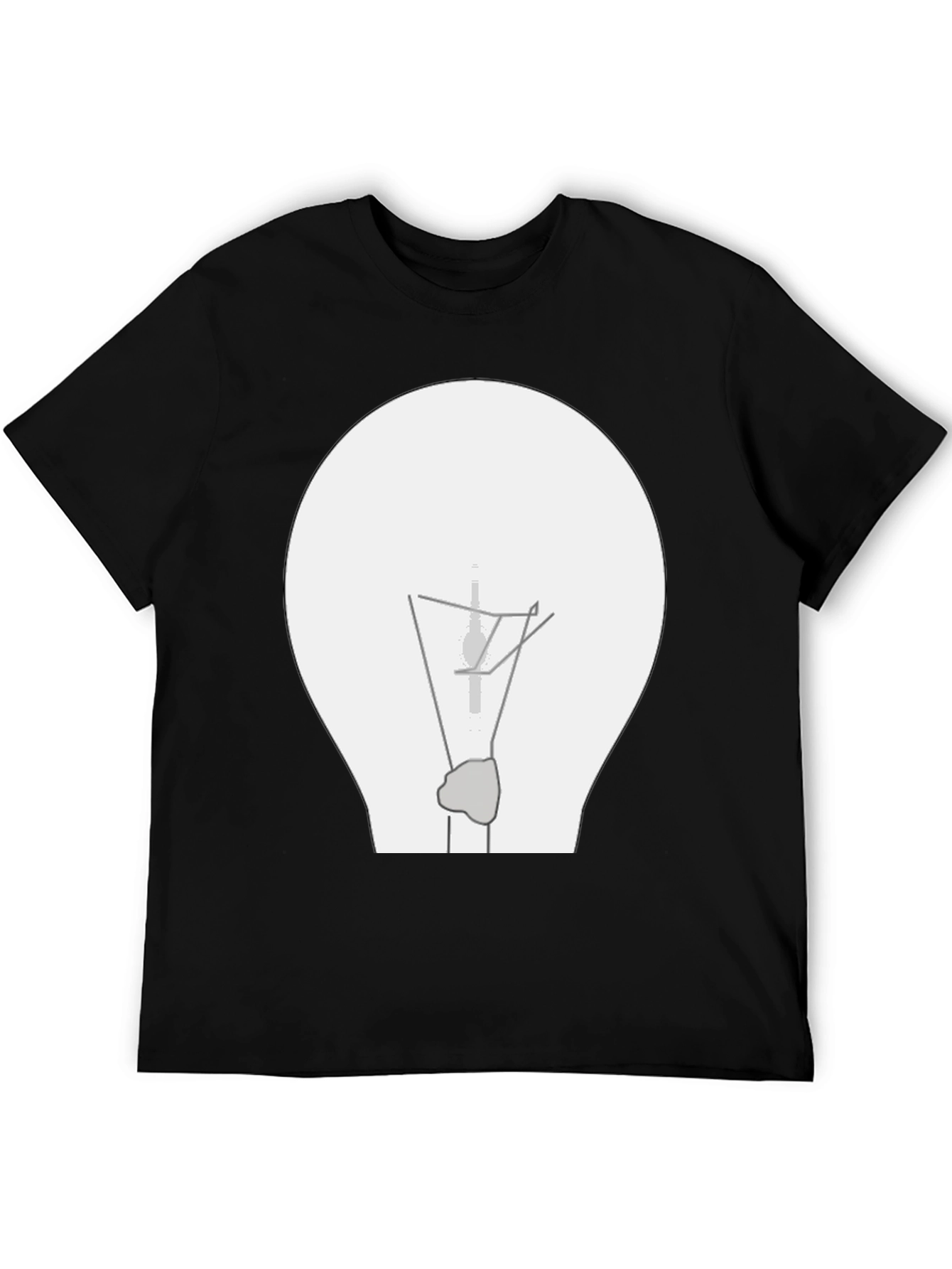 Illuminating Idea: Black T-Shirt with Lightbulb Graphic
