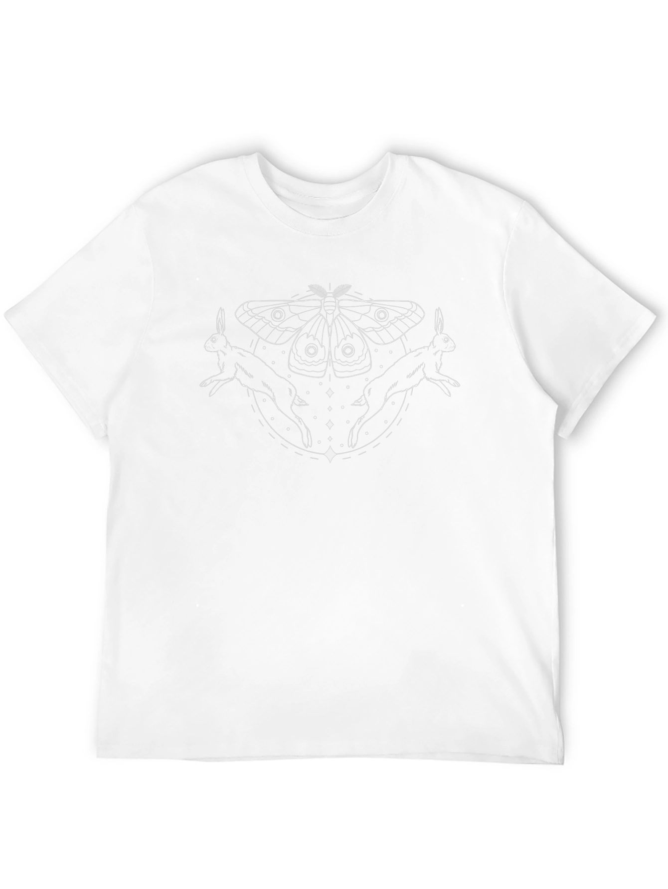 Moth and Hare Graphic Tee - Unisex Black T-Shirt